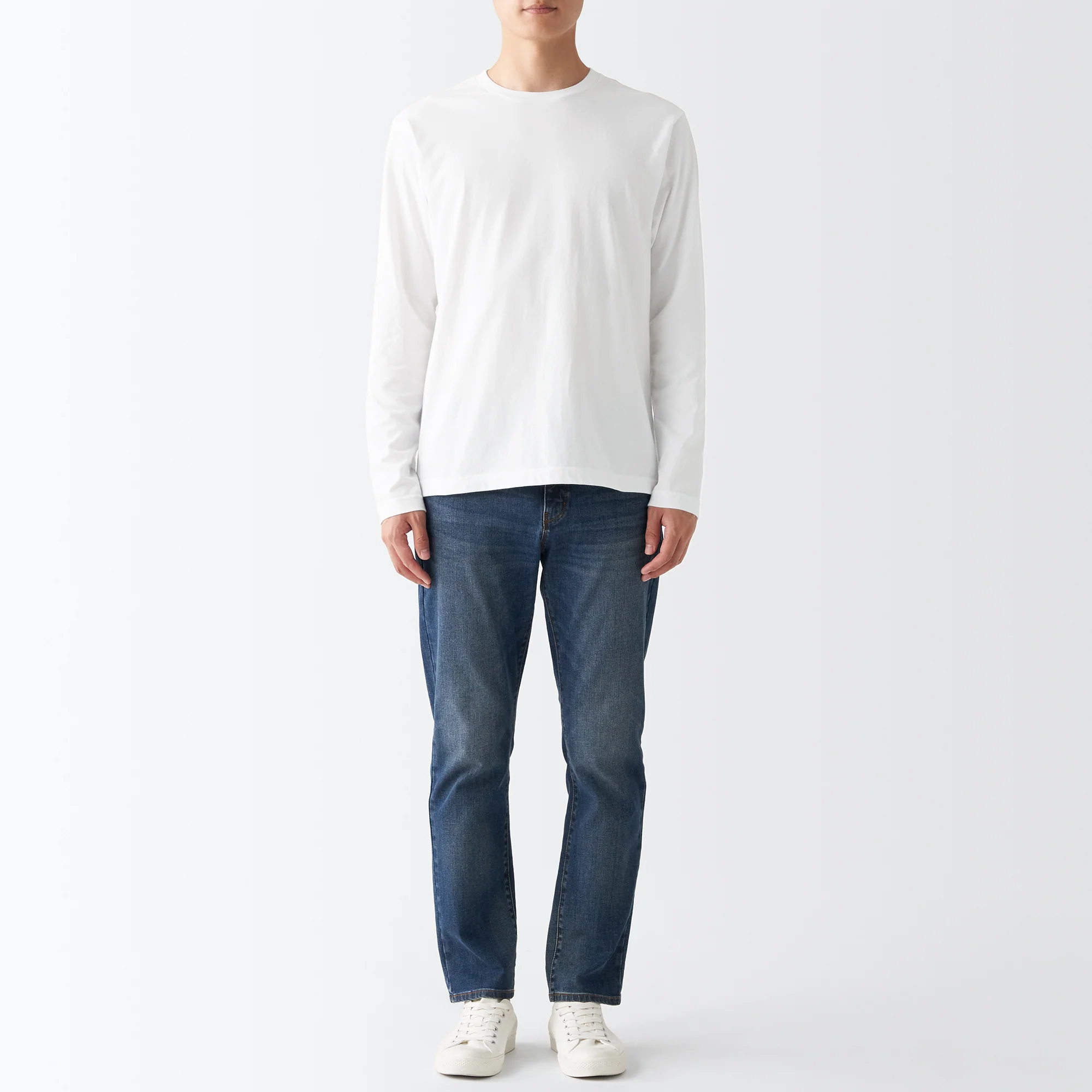 Men's Washed Jersey Long Sleeves Crew Neck T-Shirt - Image 11