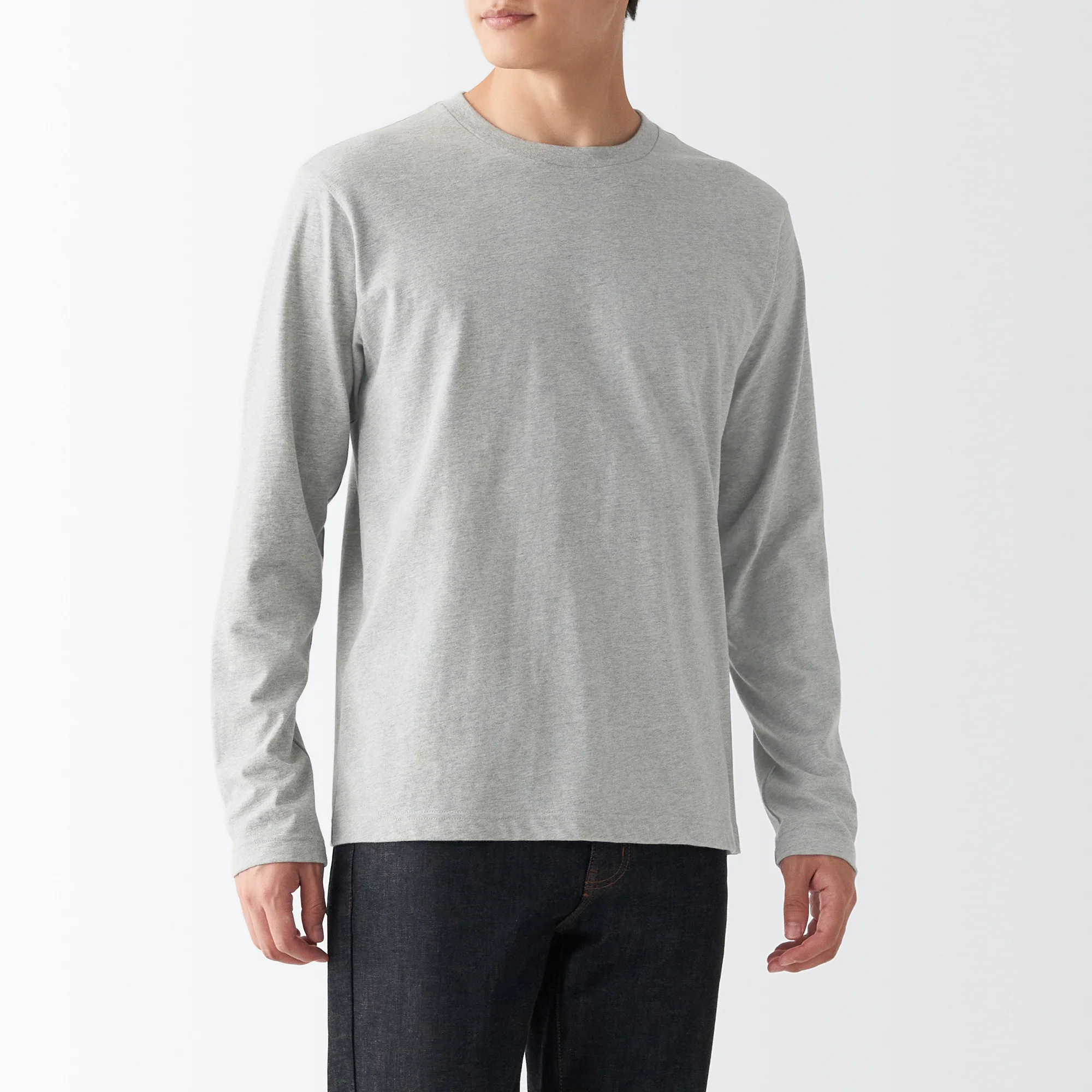Men's Washed Jersey Long Sleeves Crew Neck T-Shirt - Image 18