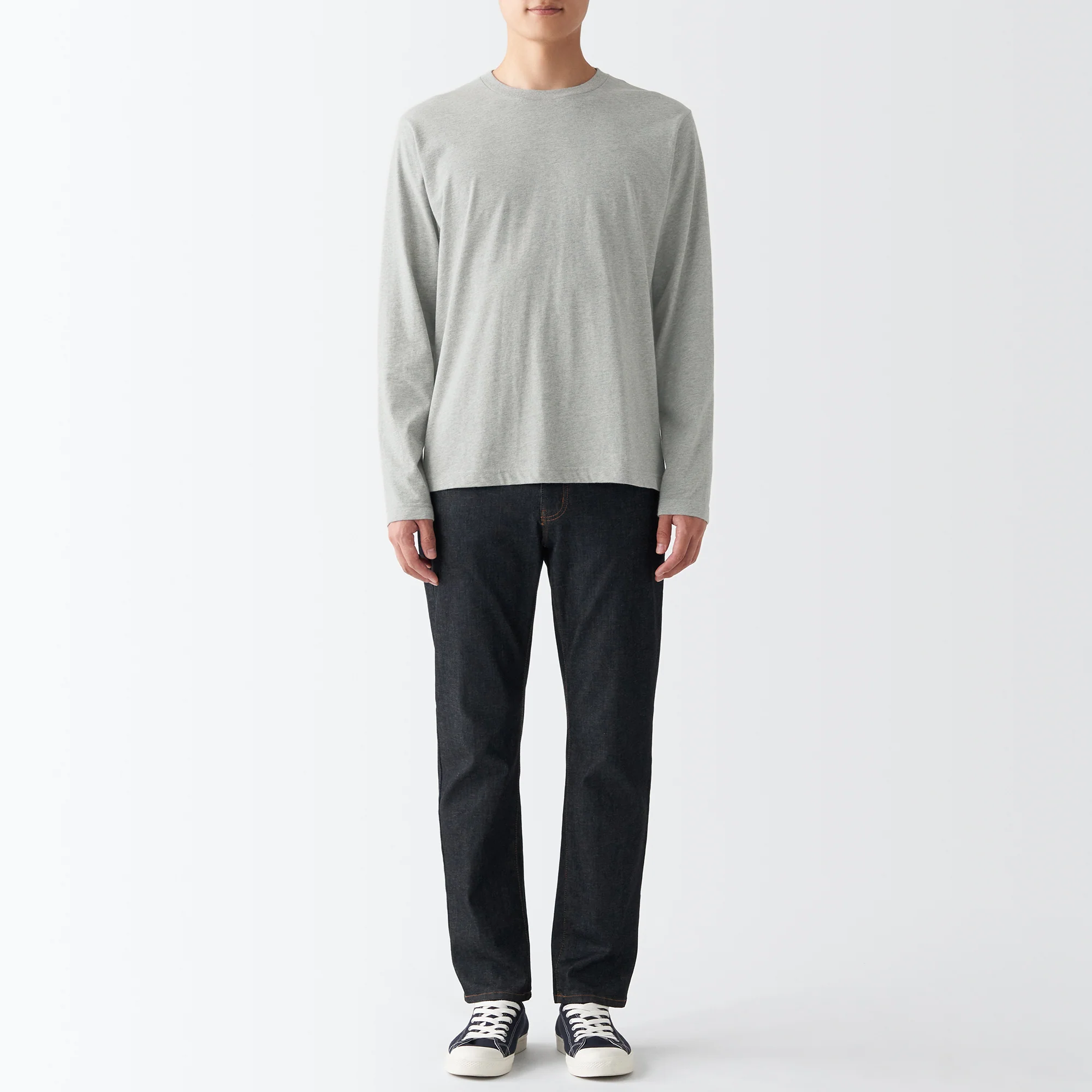 Men's Washed Jersey Long Sleeves Crew Neck T-Shirt - Image 19
