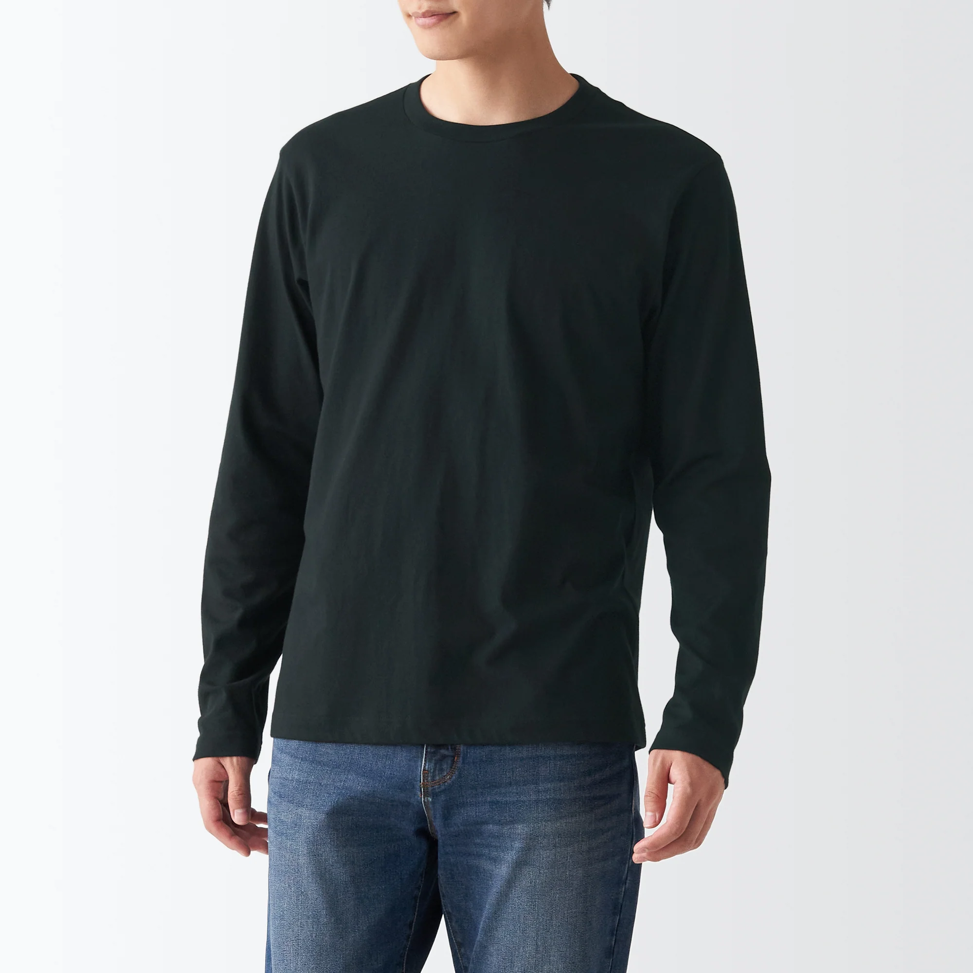 Men's Washed Jersey Long Sleeves Crew Neck T-Shirt - Image 26