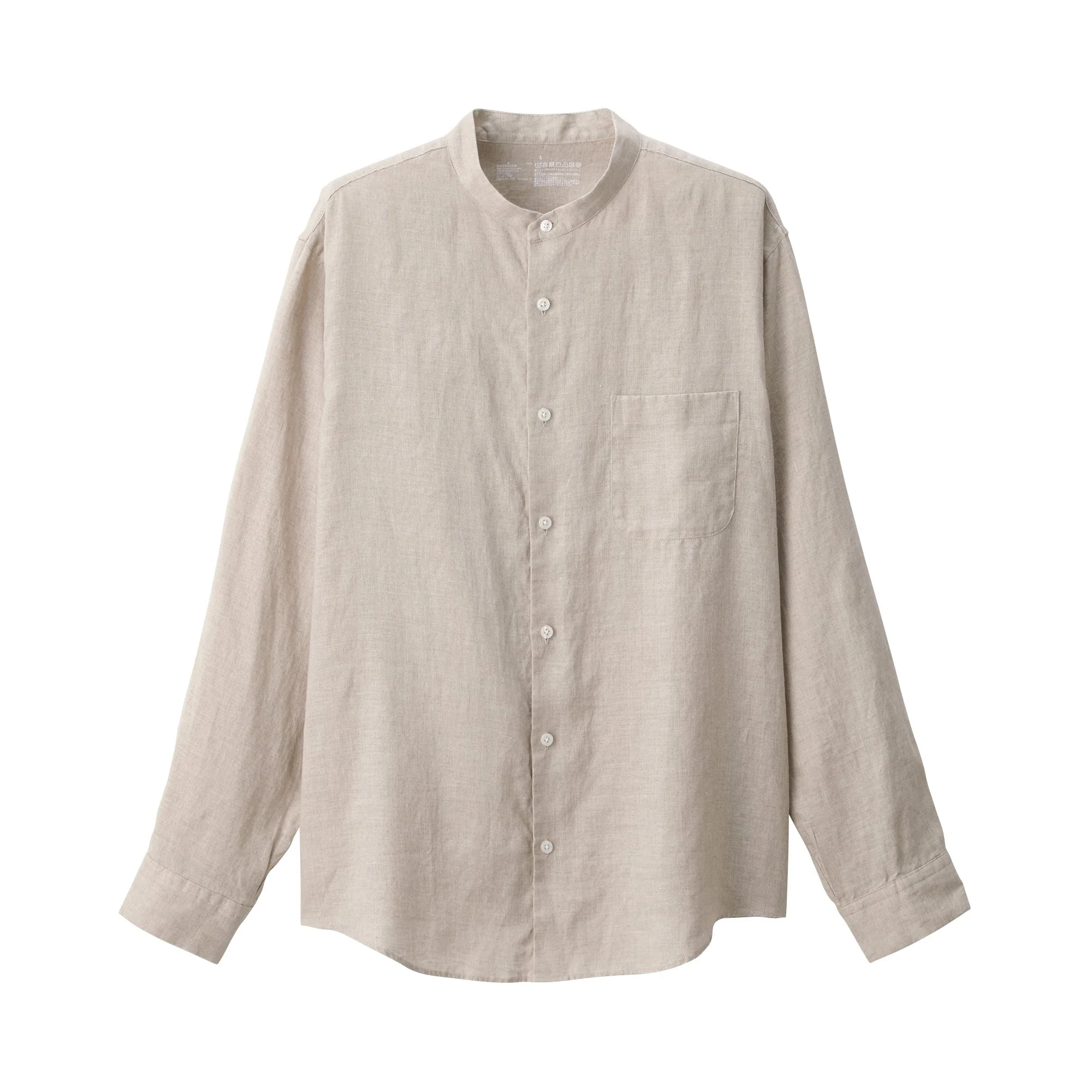 Men's Linen Stand Collar Shirt - Image 26