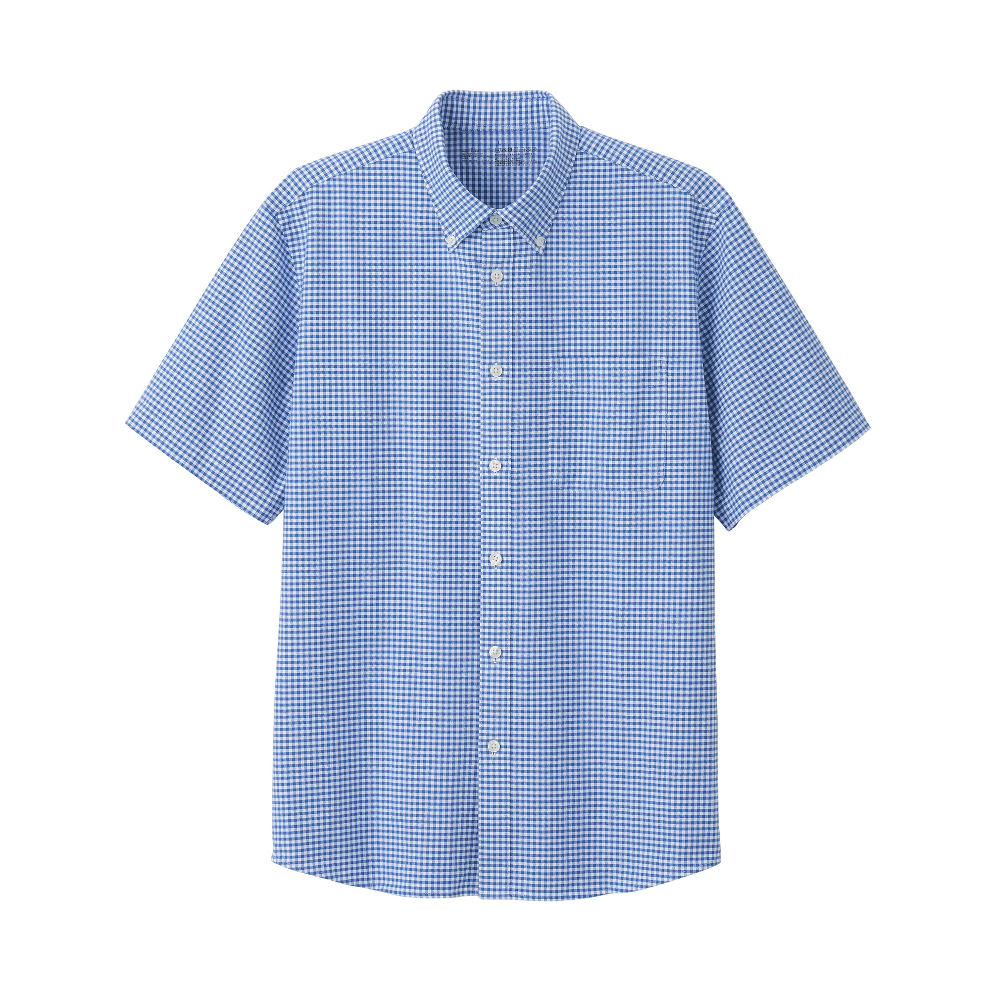 Men's Washed Oxford Button Down  Patterned Short Sleeve Shirt - Image 20