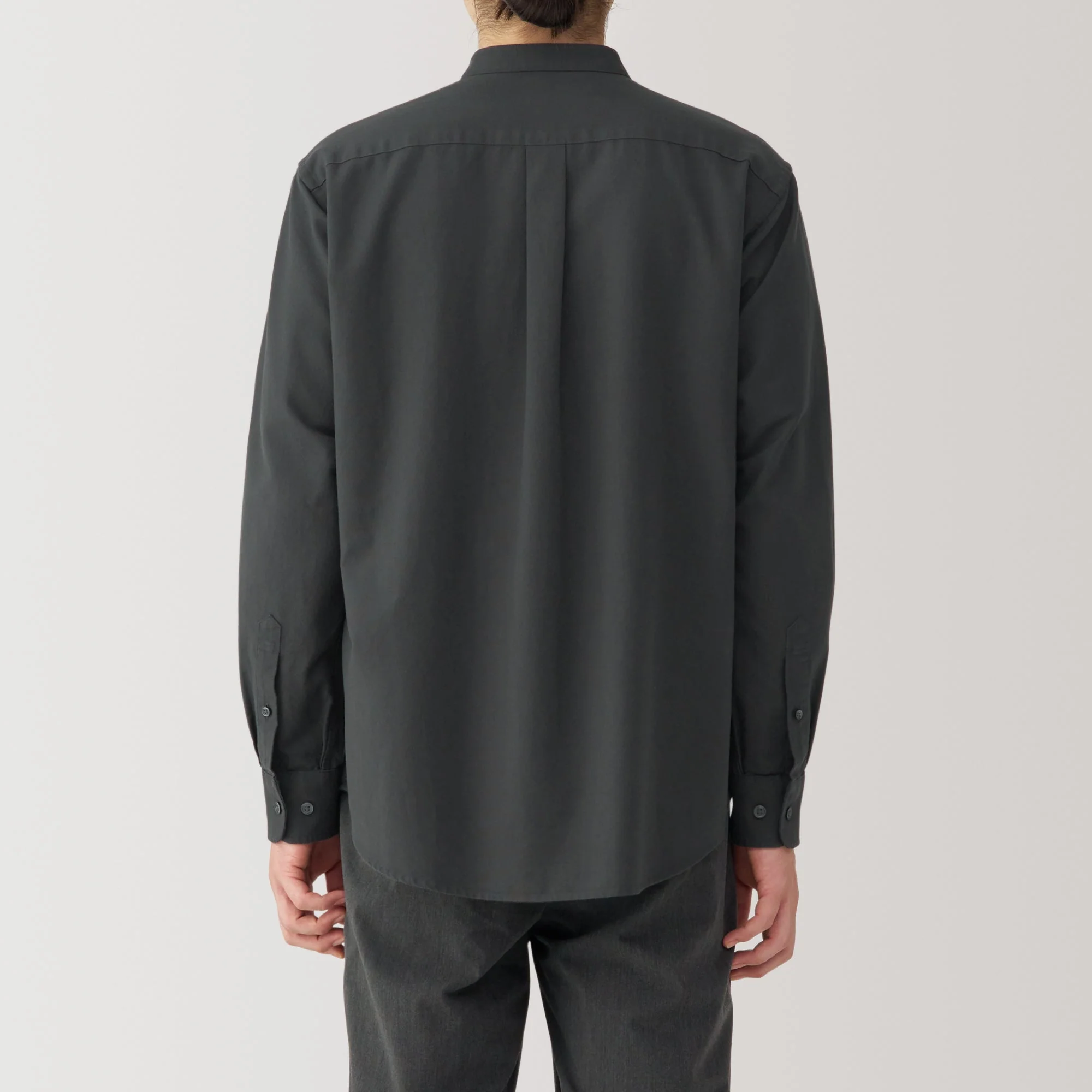 Men's Washed Oxford Stand Collar Shirt - Image 30