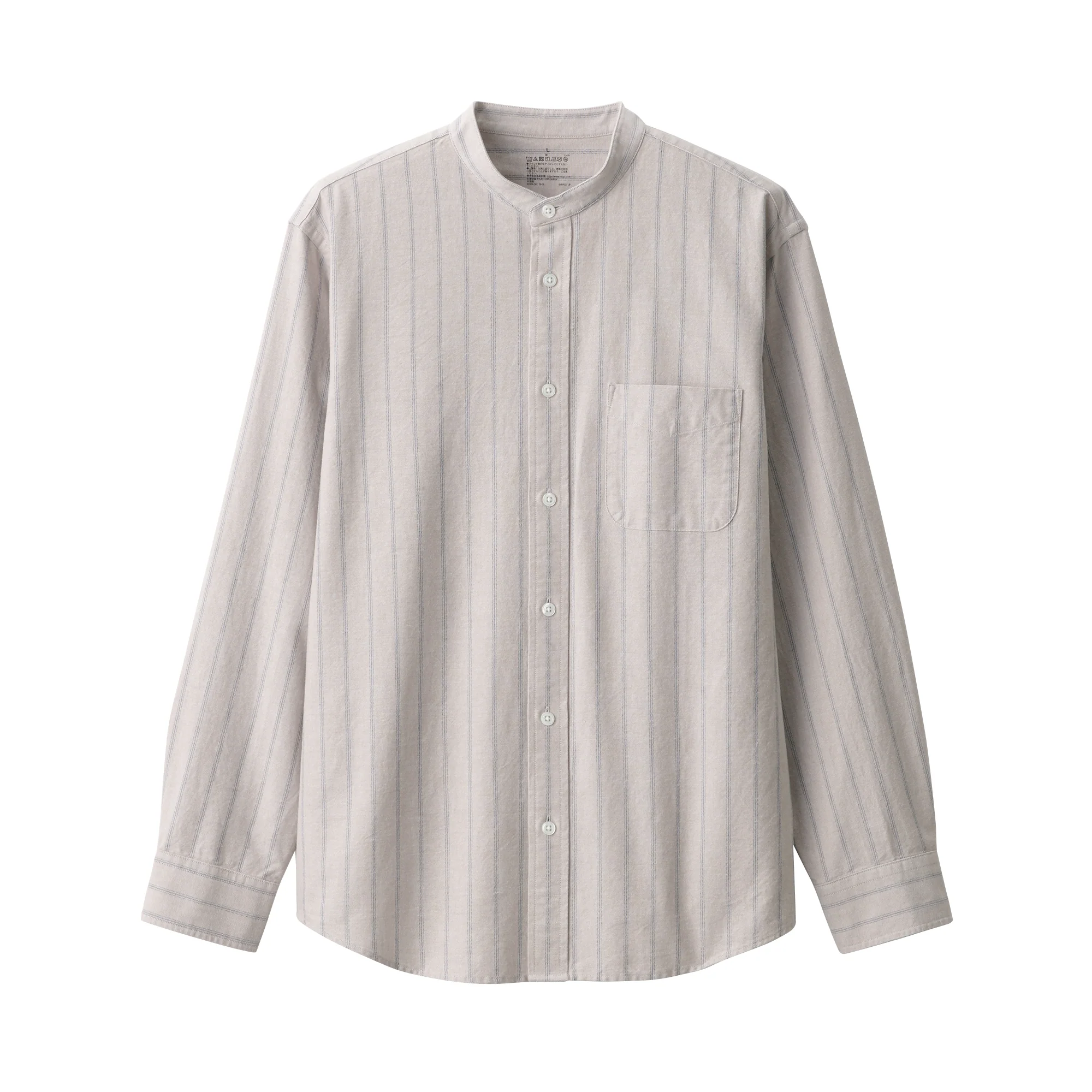 Men's Washed Oxford Stand Collar Shirt - Image 42