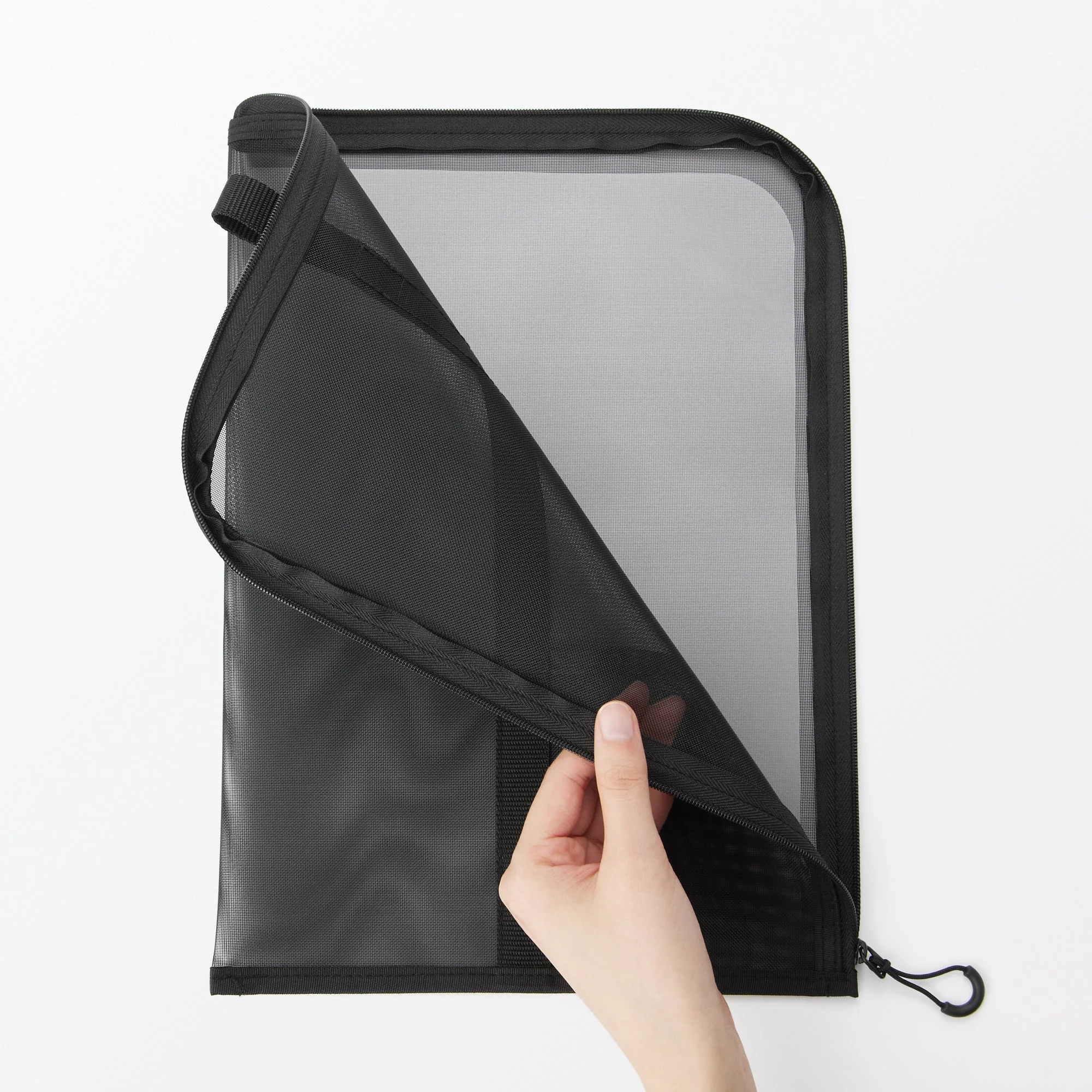 Nylon Mesh Vertical Document Case - Black - Image 2