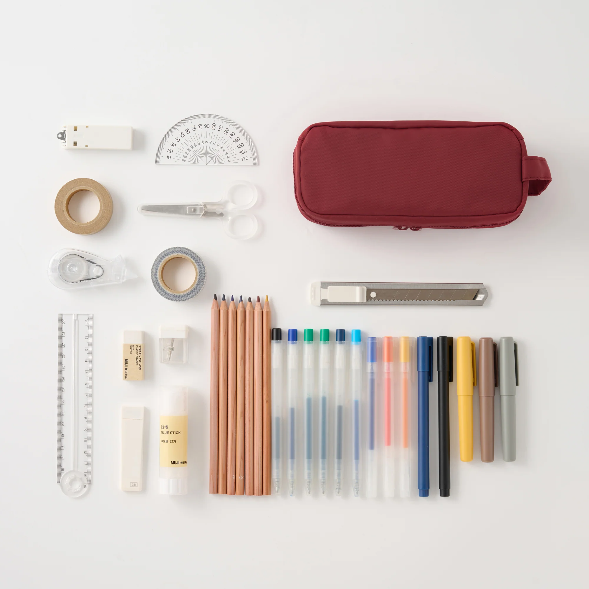 Nylon Pen Case with Handle - Red - Image 8