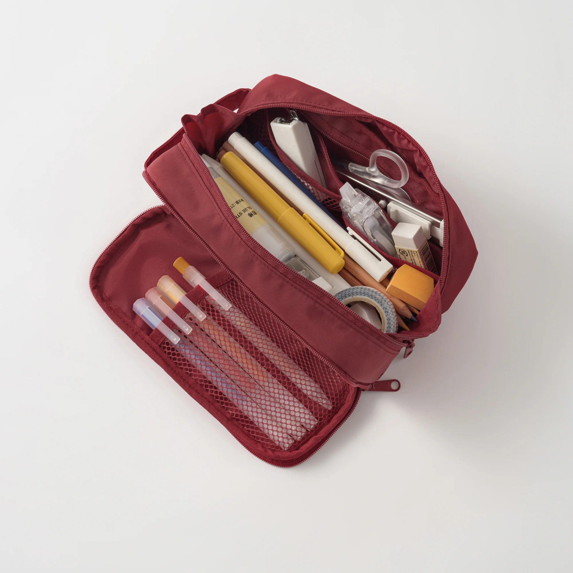Nylon Pen Case with Window - Red - Image 7