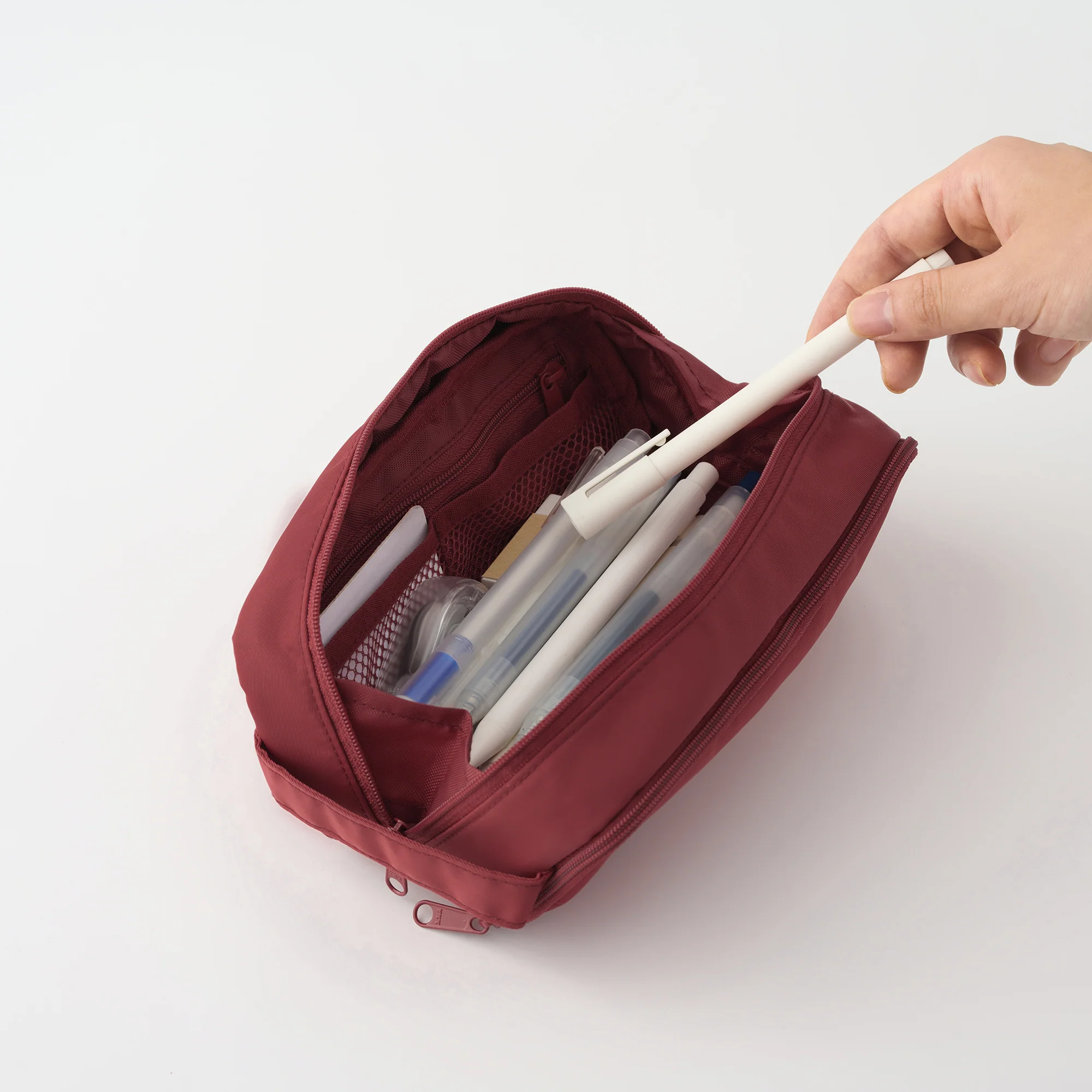 Nylon Pen Case with Window - Red - Image 8