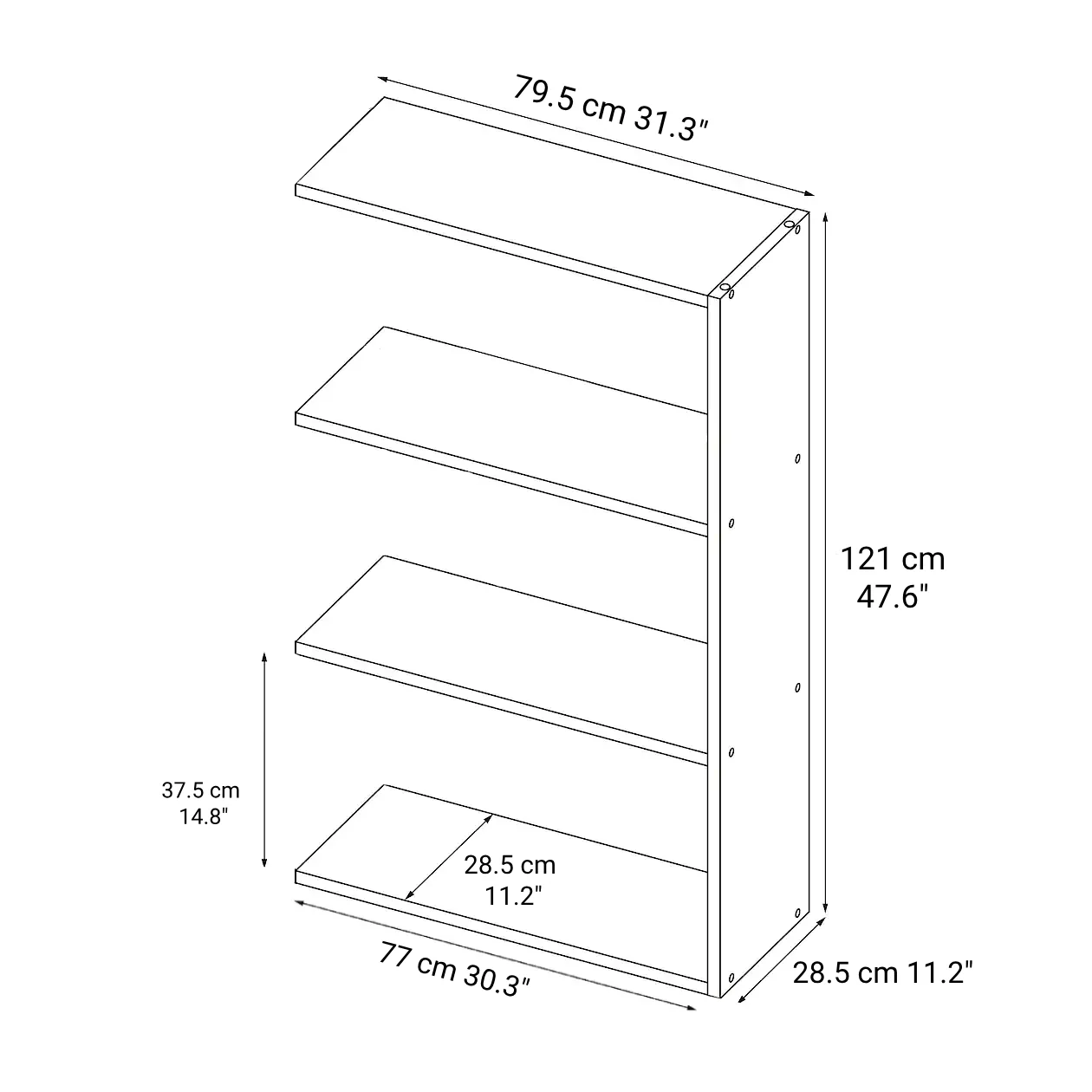 Stacking Shelf Additional Shelf - Oak - Wide - 3 Tiers - Image 5