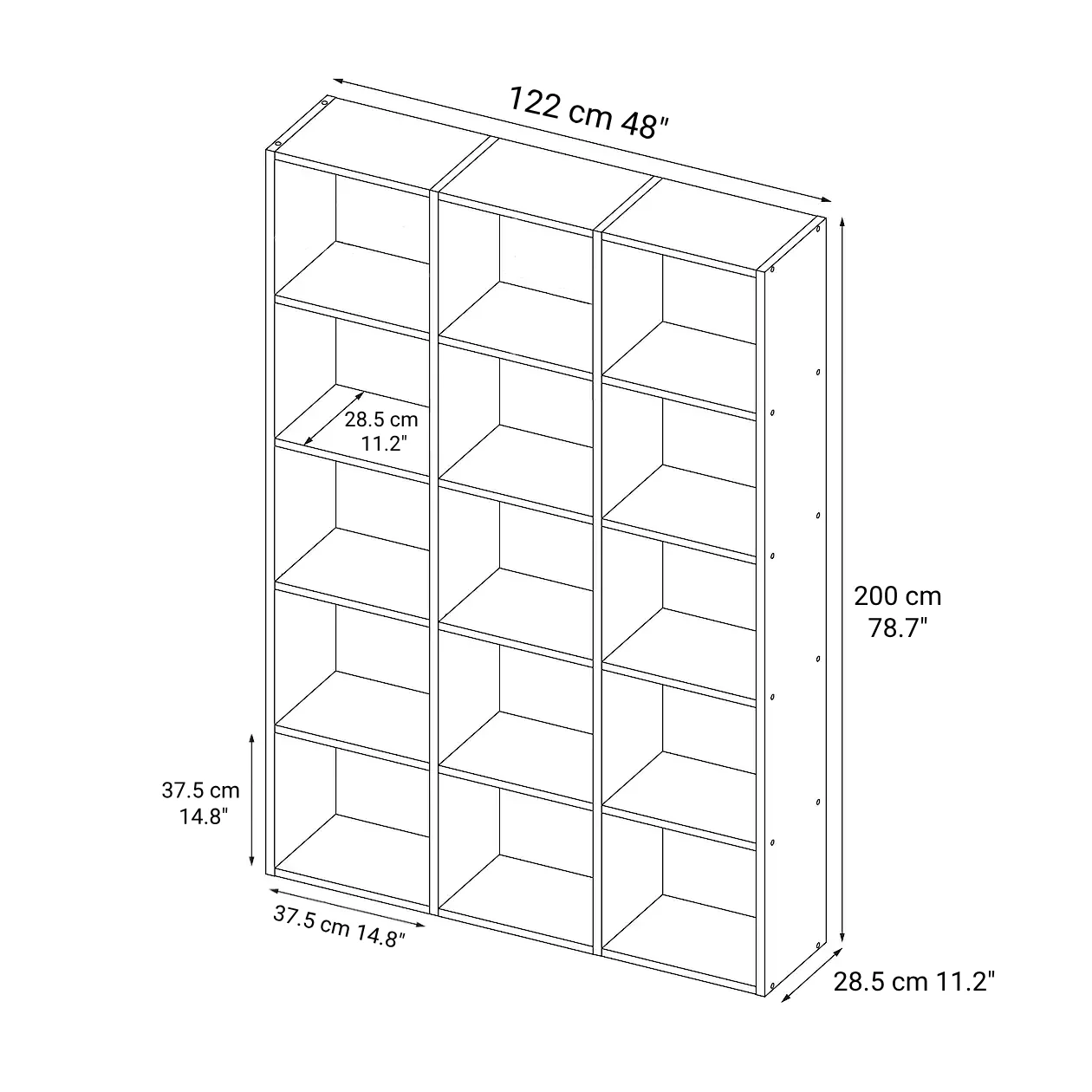 Stacking Shelf - Oak - 5 x 3 - Image 3