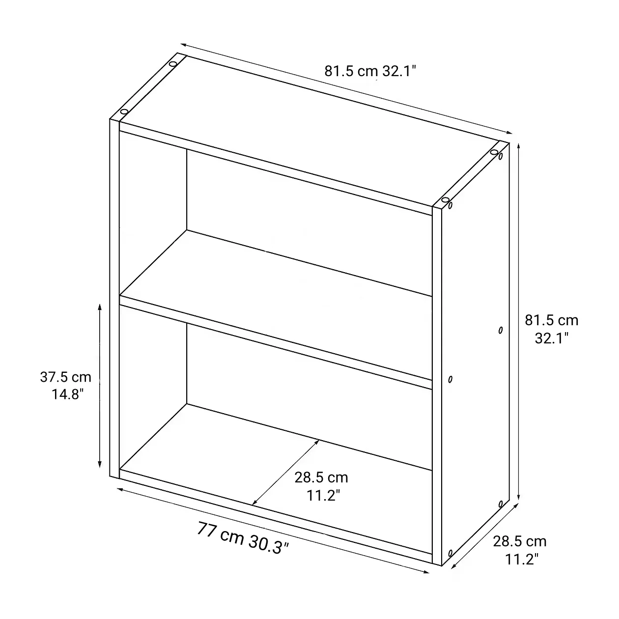 Stacking Shelf - Oak - Wide - 2 Tiers - Image 6