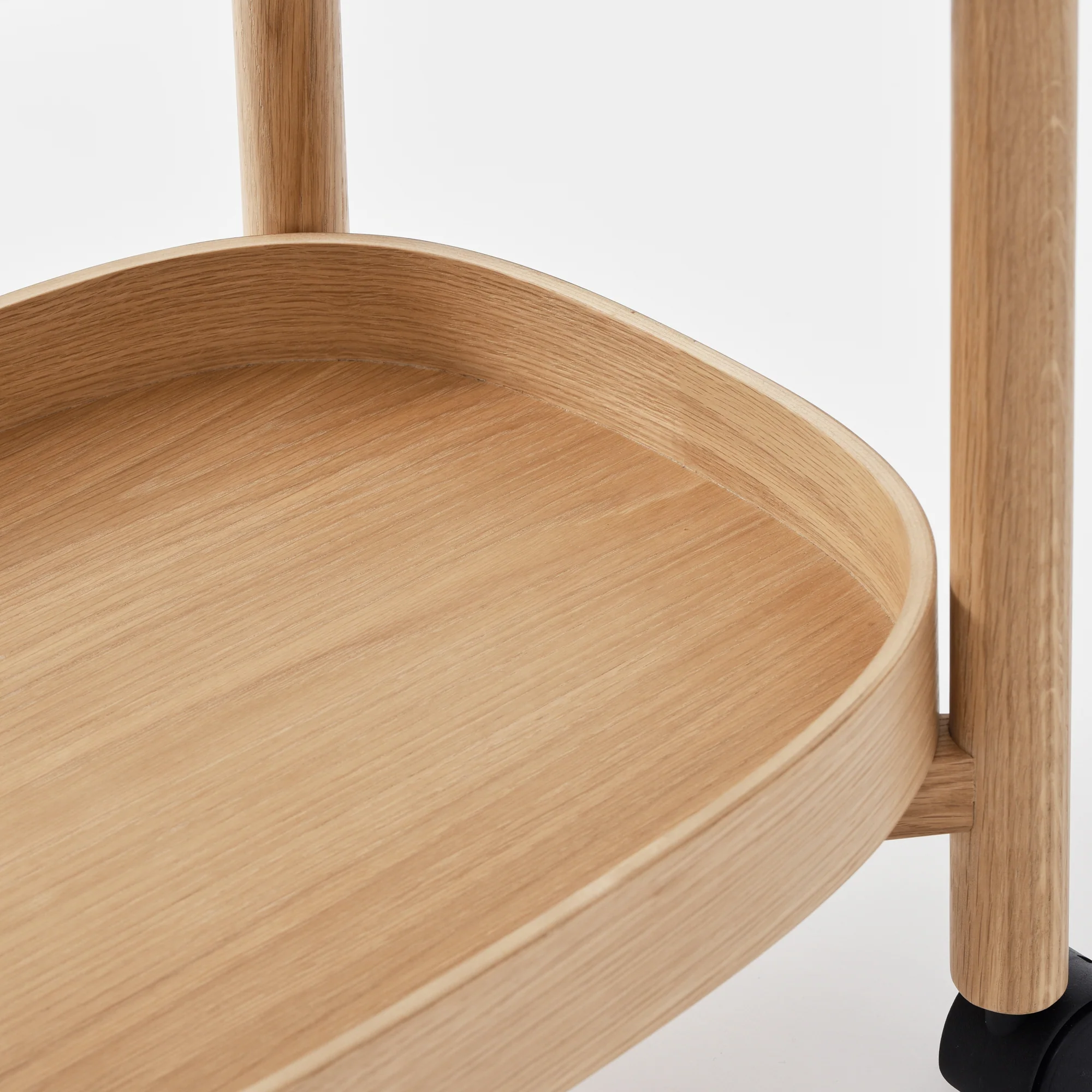 Oak Wheeled Cart Side Table - Image 8