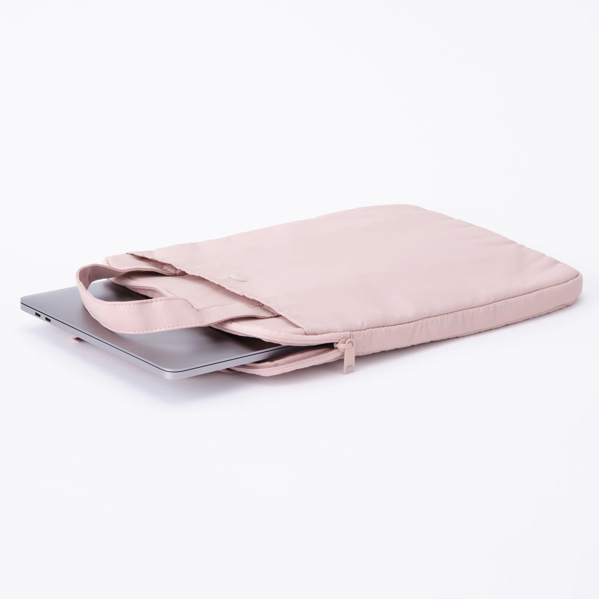 Parachute Cloth Tall Laptop Bag - Pink Beige - Image 2