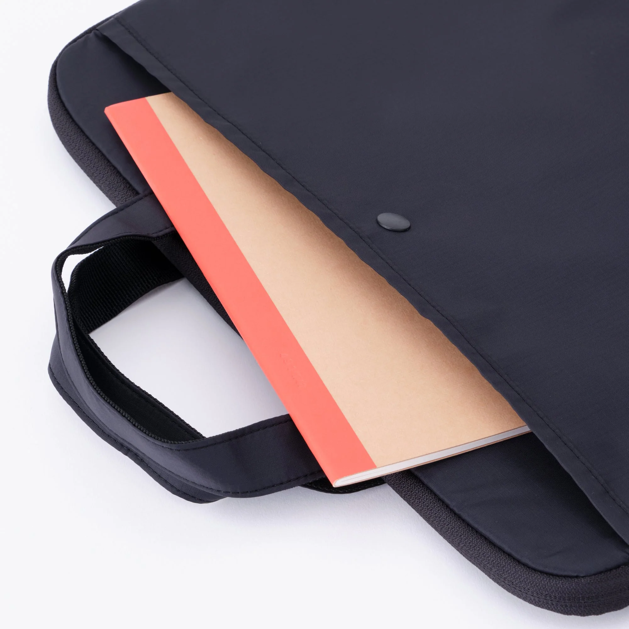 Parachute Cloth Wide Laptop Bag - Black - Image 5