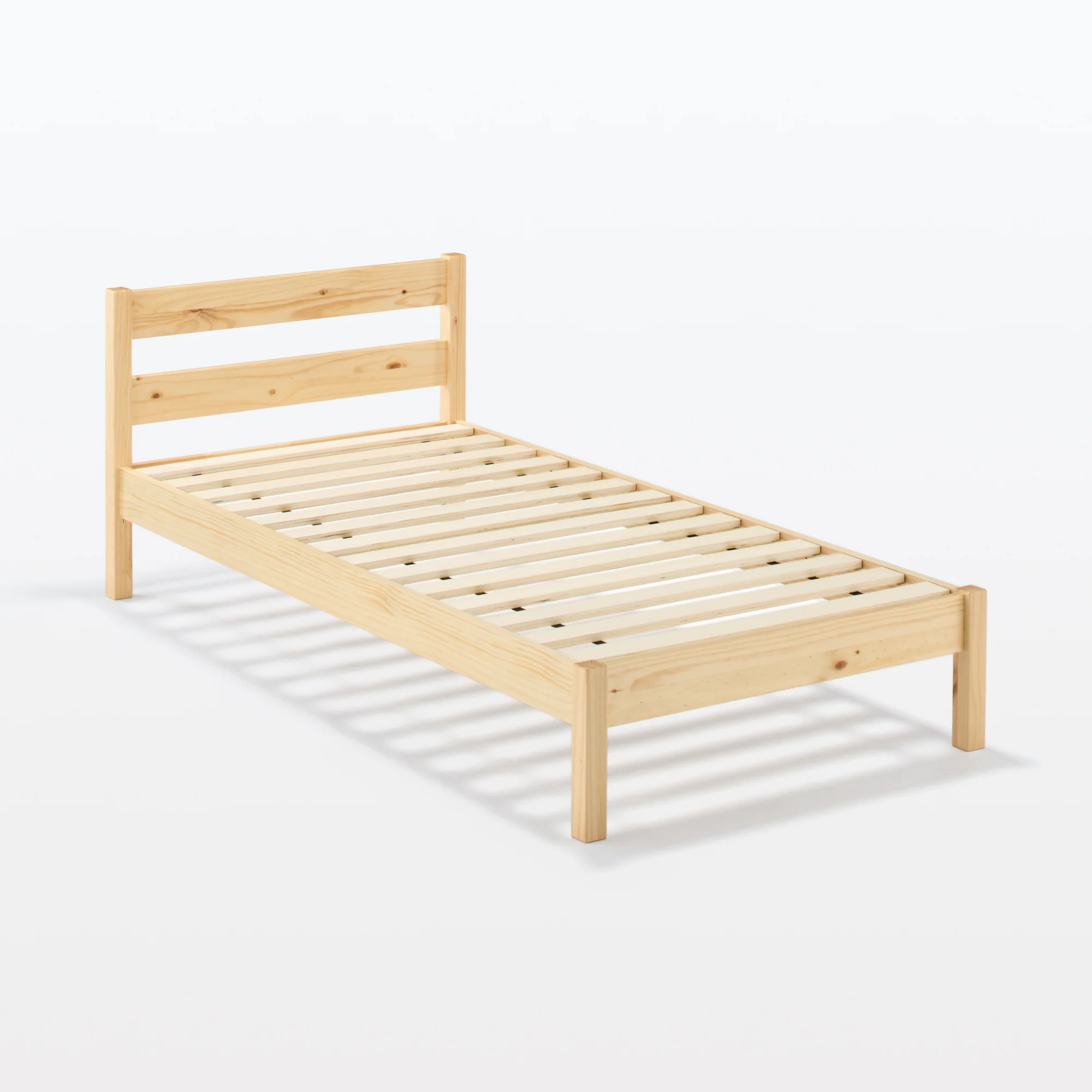 [HD] Pine Wooden Bed - Double - Image 4