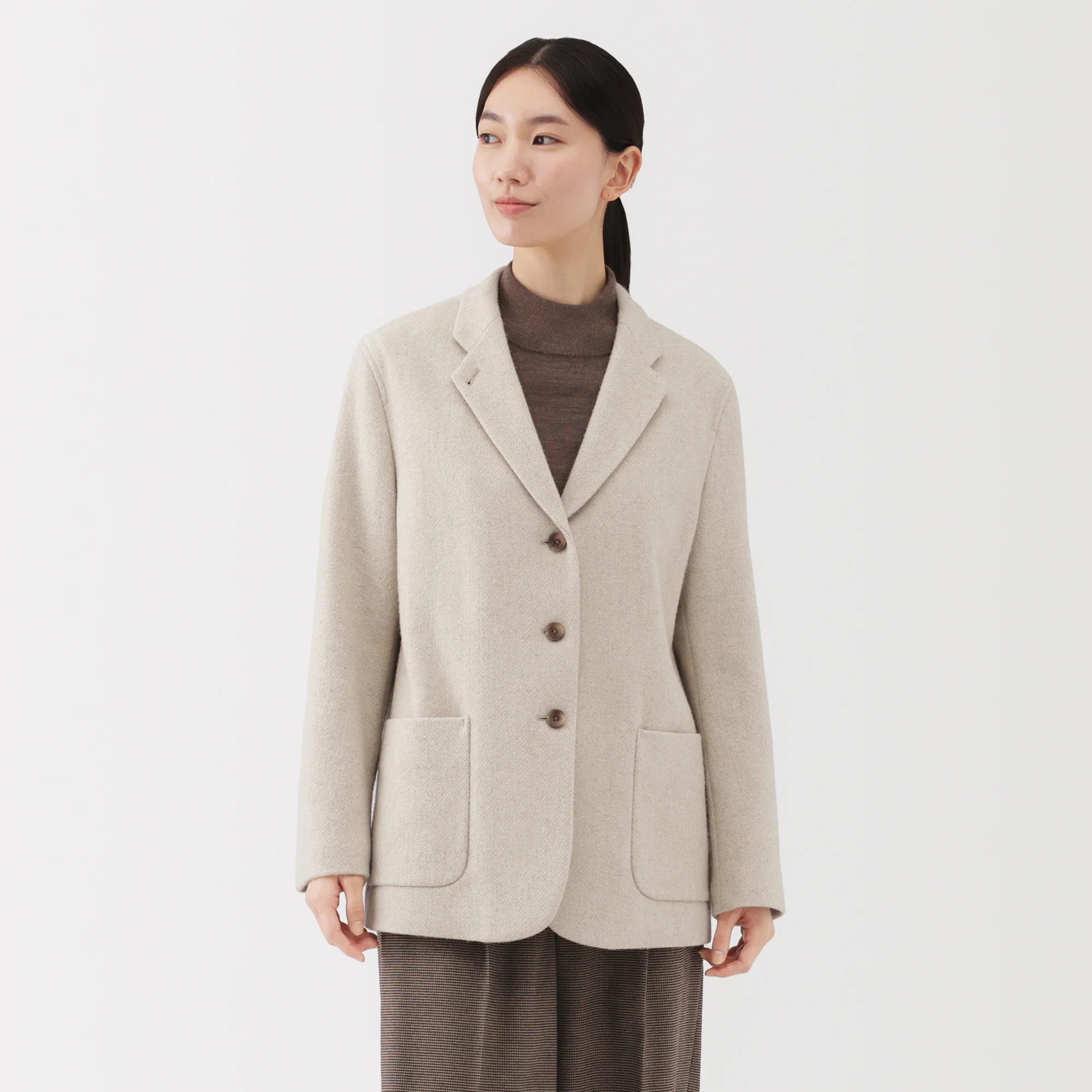 Reclaimed Wool Blend Tweed Jacket