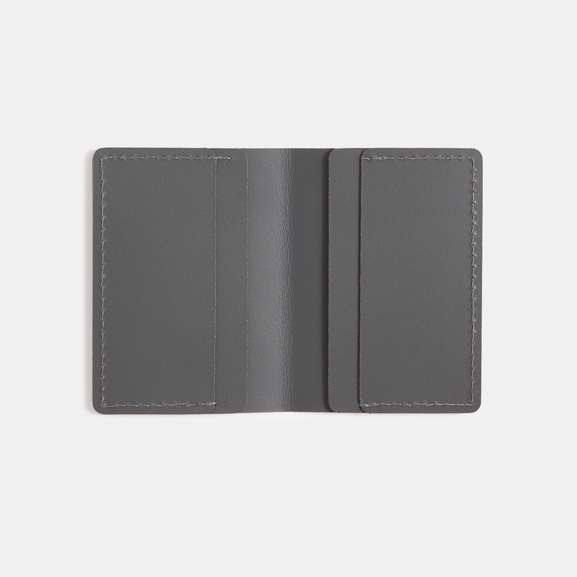 Recycled Leather Travel Card Holder - Graphite - Image 2