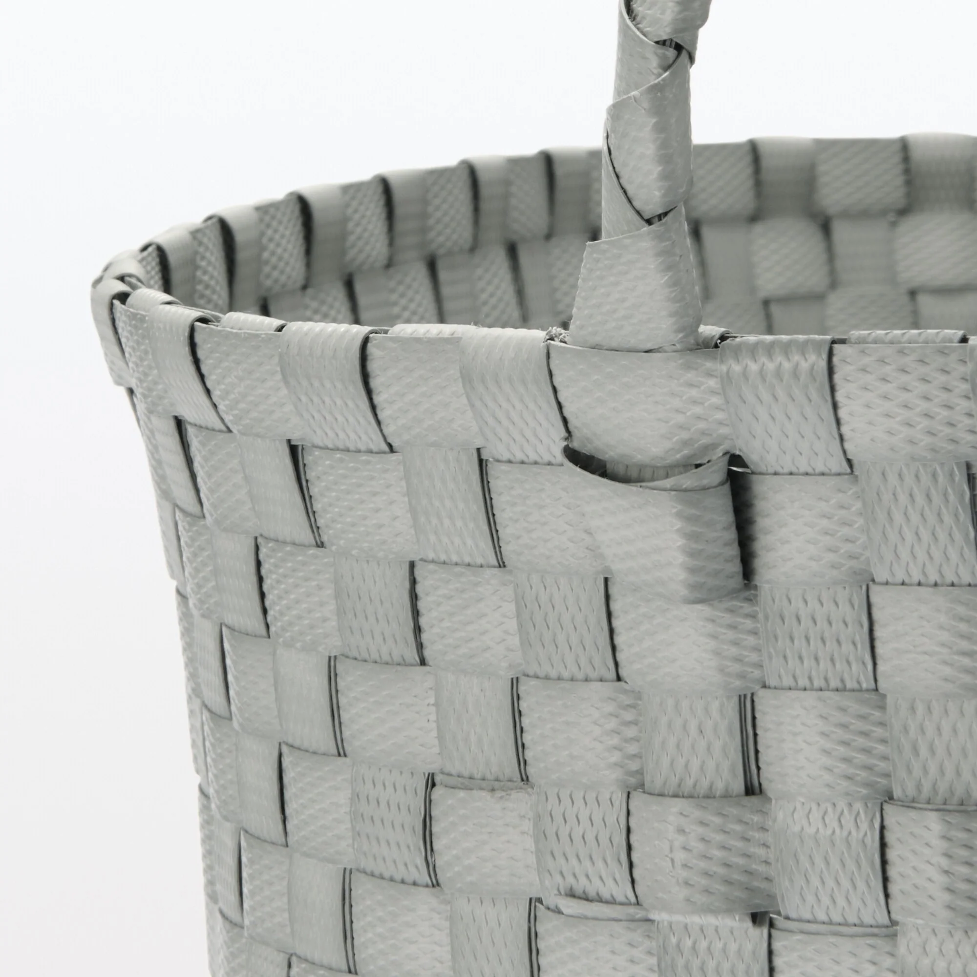 Recycled Polypropylene Strap Weave Basket - Gray - Large (dia. 15.7 x H12.6") - Image 5