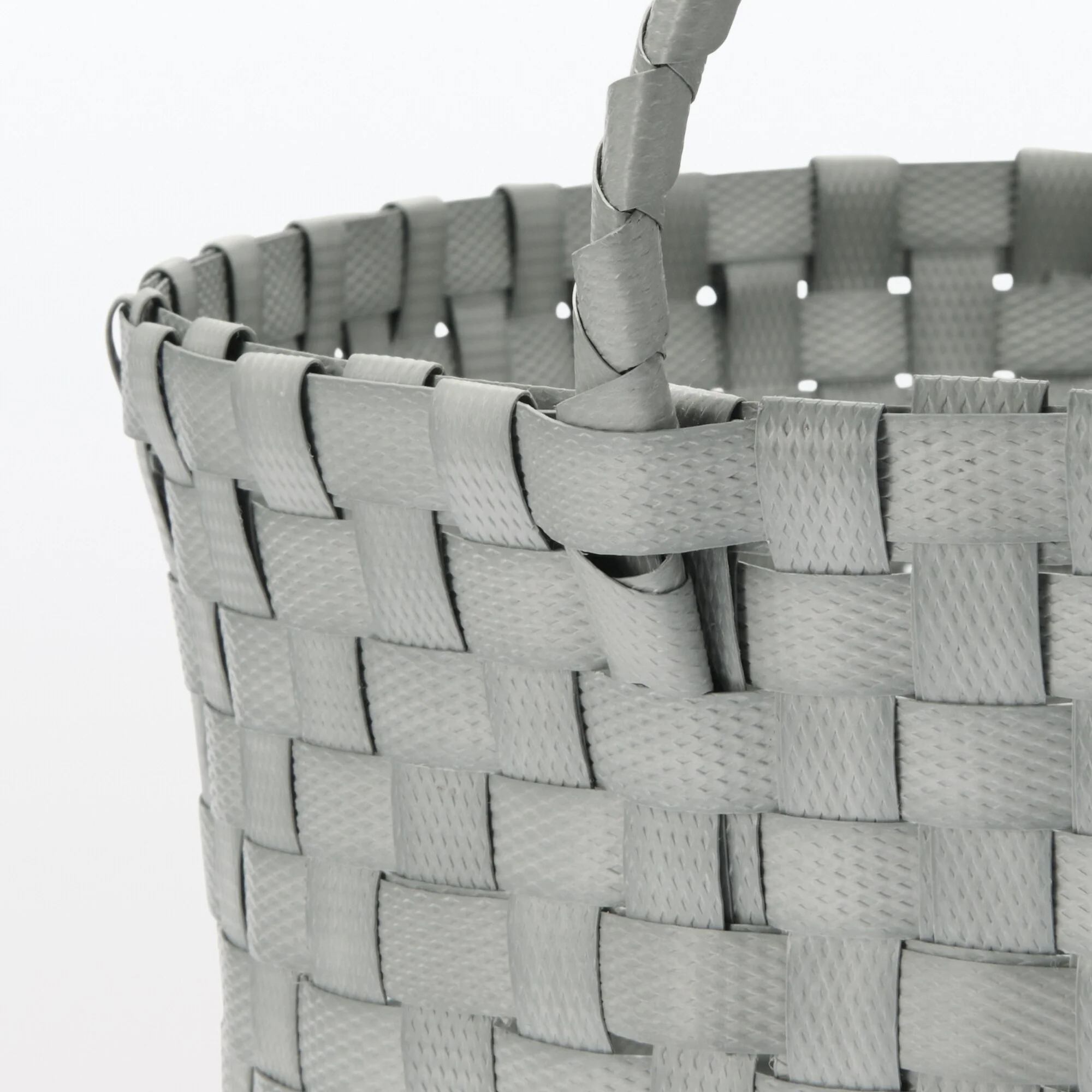 Recycled Polypropylene Strap Weave Basket - Gray - Medium (dia. 13 x H9.8") - Image 5