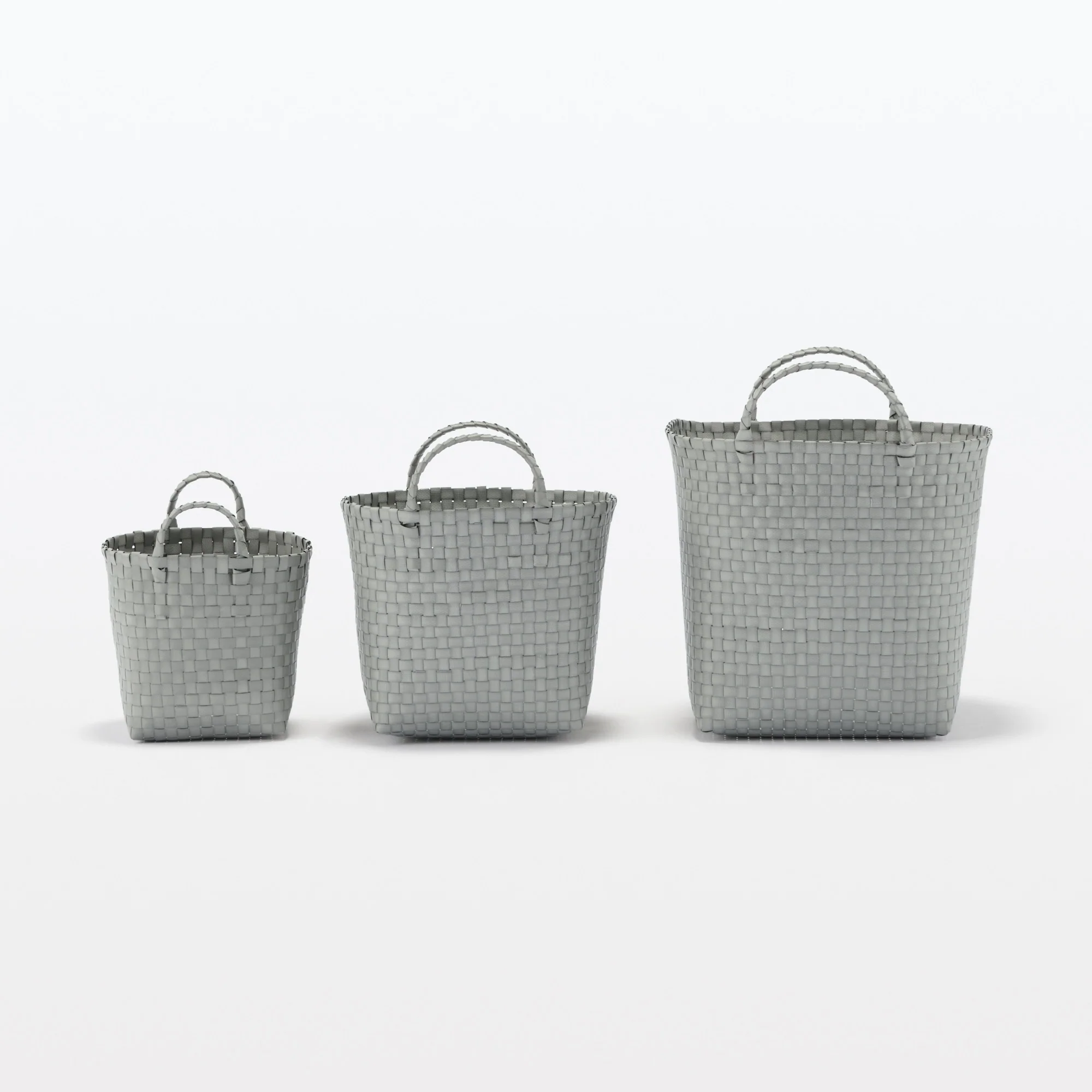 Recycled Polypropylene Strap Weave Basket - Gray - Small (dia. 9.8 x H7.9") - Image 7