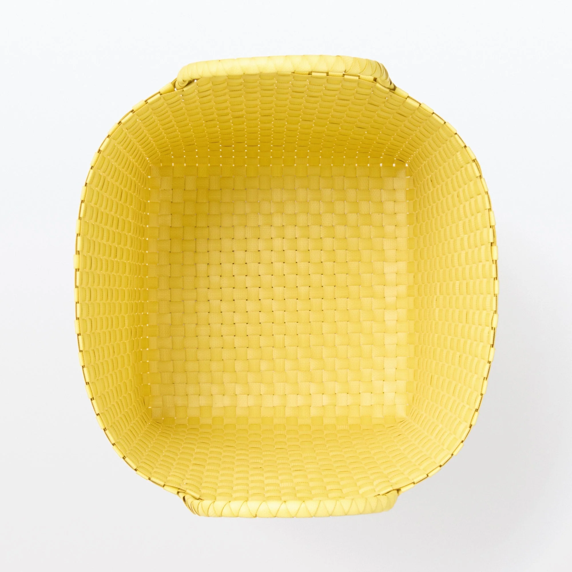 Recycled Polypropylene Strap Weave Basket - Yellow - Large (Dia. 15.7 x H12.6") - Image 5