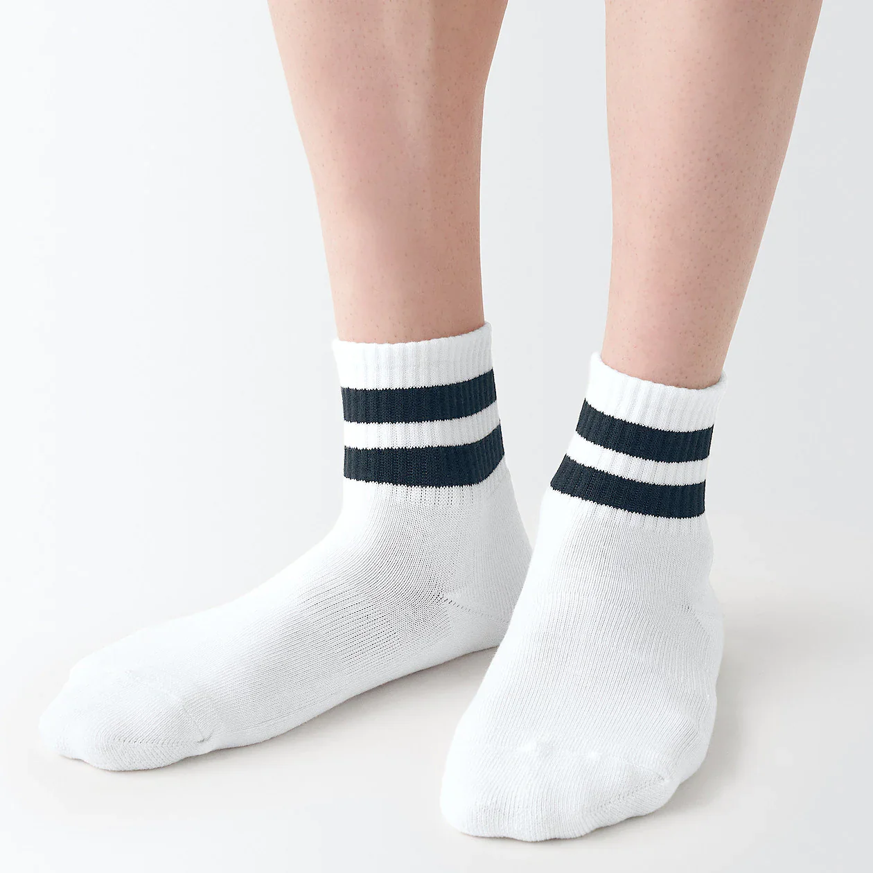 Right Angle Pile Striped Short Socks - Image 8