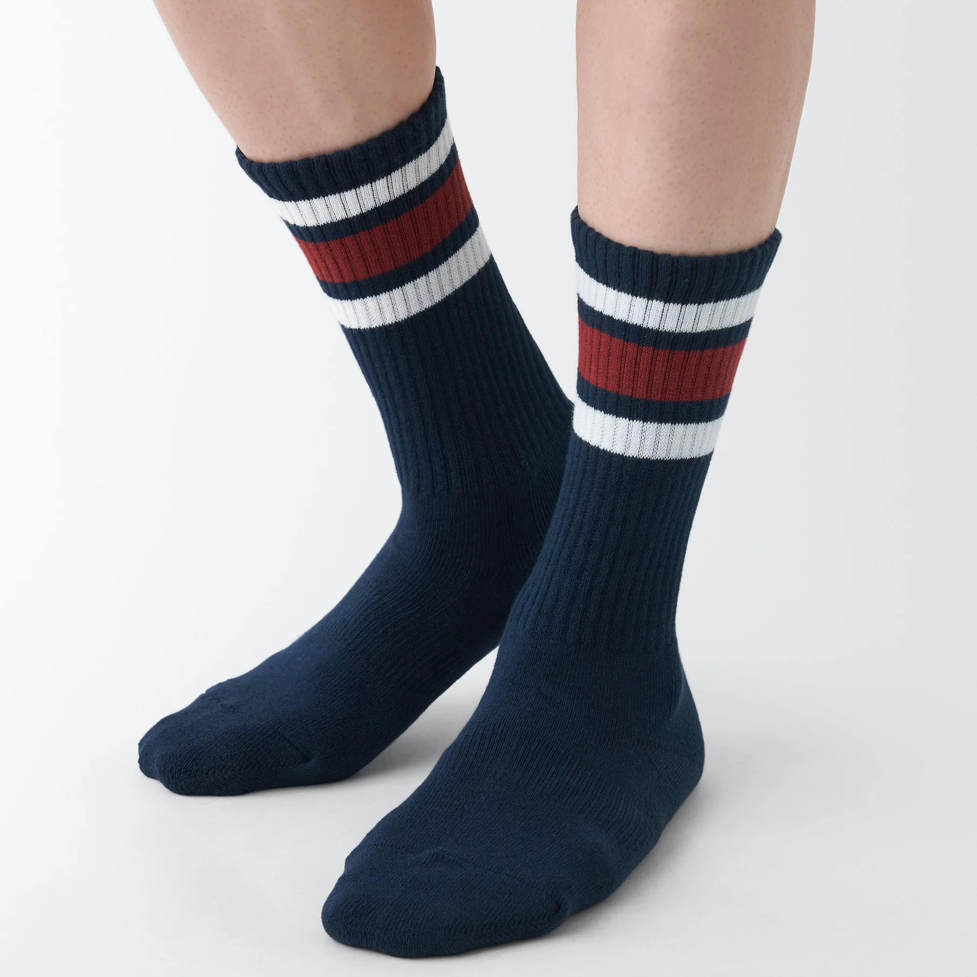 Right Angle Pile Striped Socks