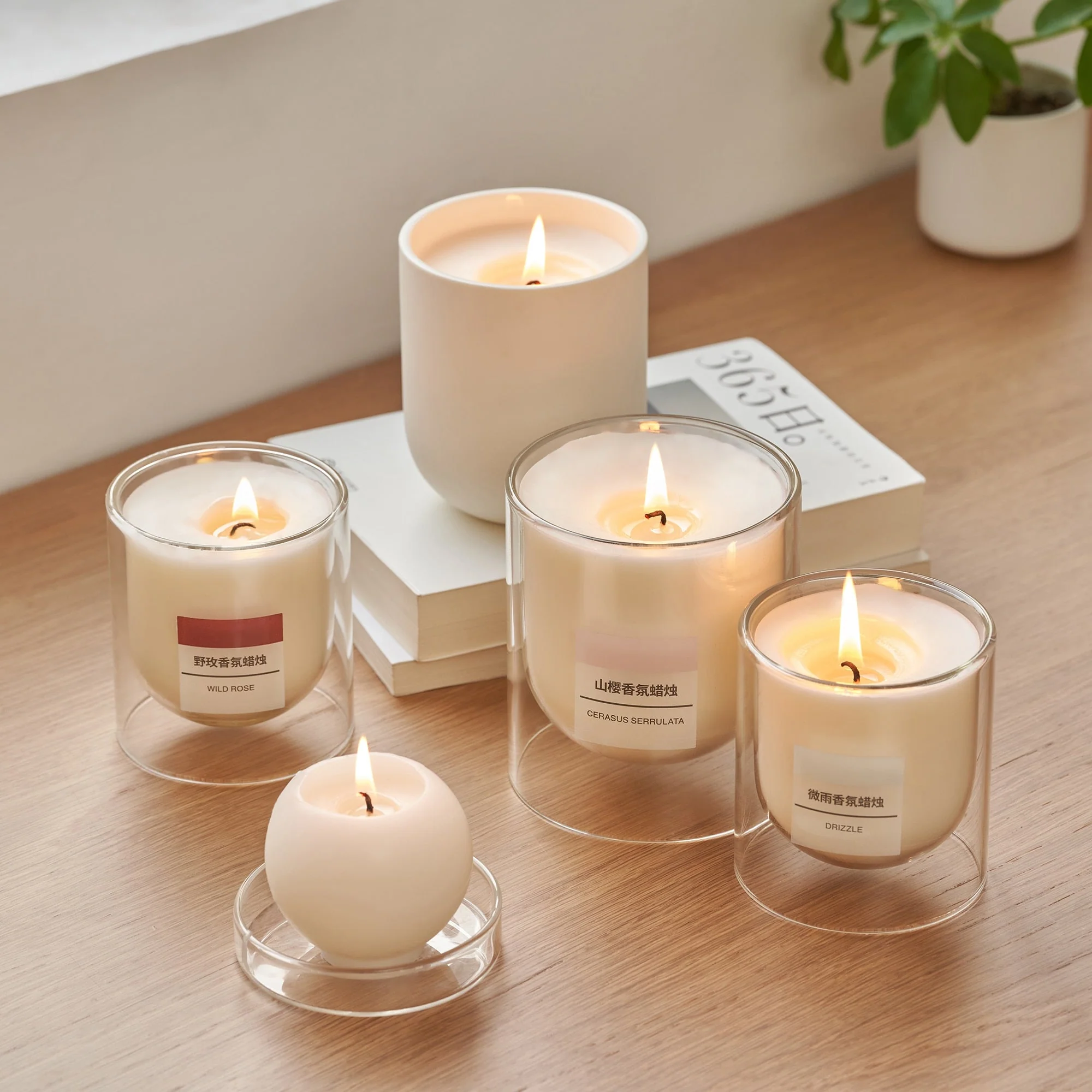 Scented Double Wall Glass Candle - Light Rain - Image 14