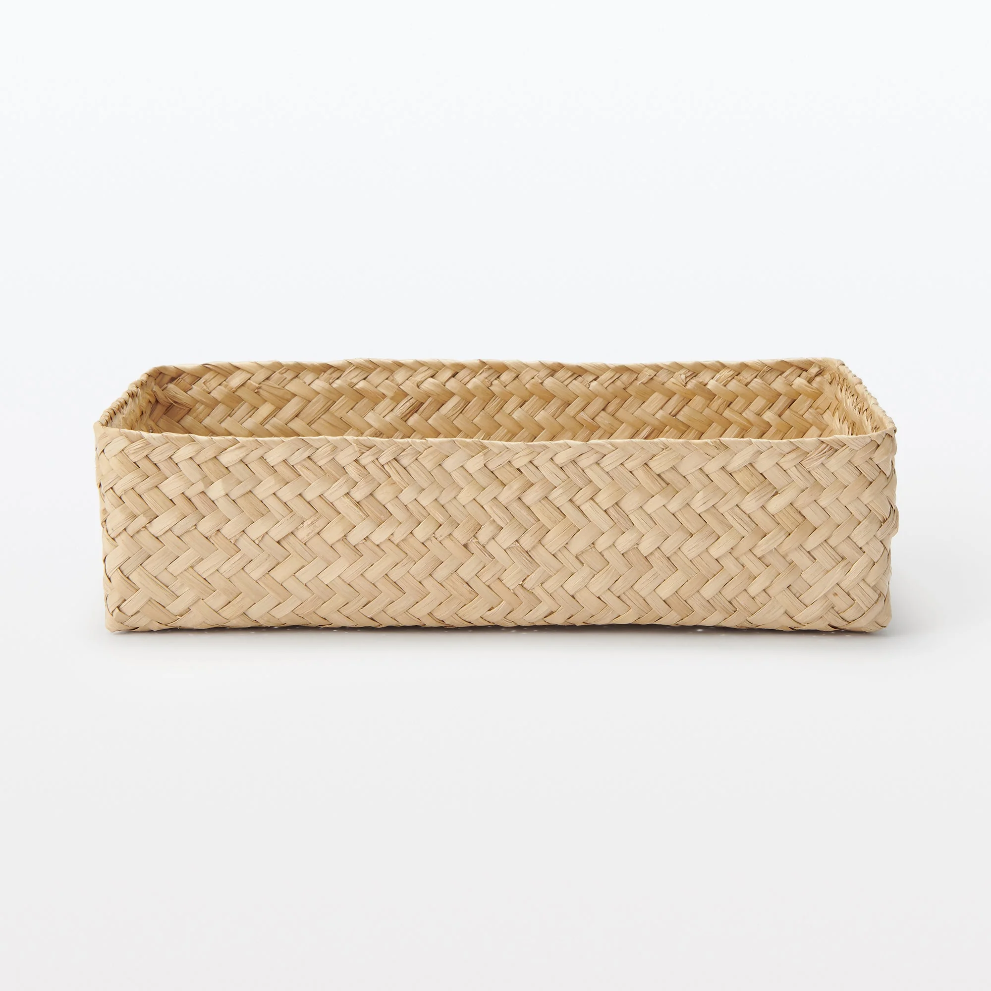 Seagrass Organizer Herringbone Rectangular Basket - Medium (W5.9 x D9.8 x H2.8") - Image 3