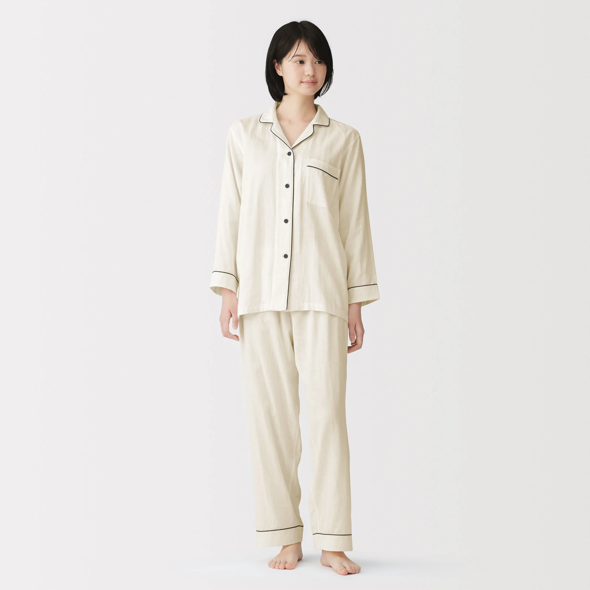 Side Seamless Double Gauze Pajamas - Image 3