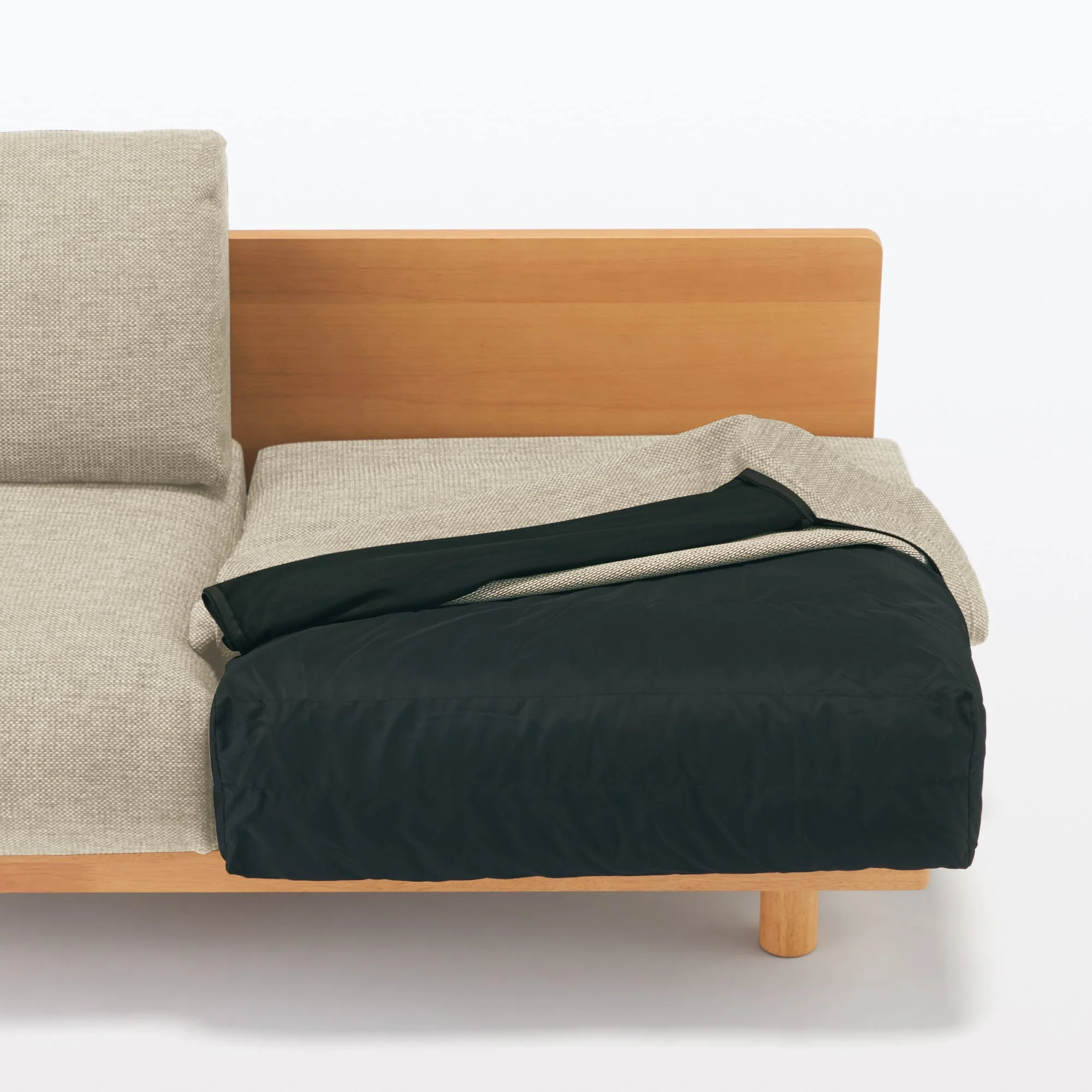 [HD] Spacious Armless Sofa Beige 3 Seater - Image 6