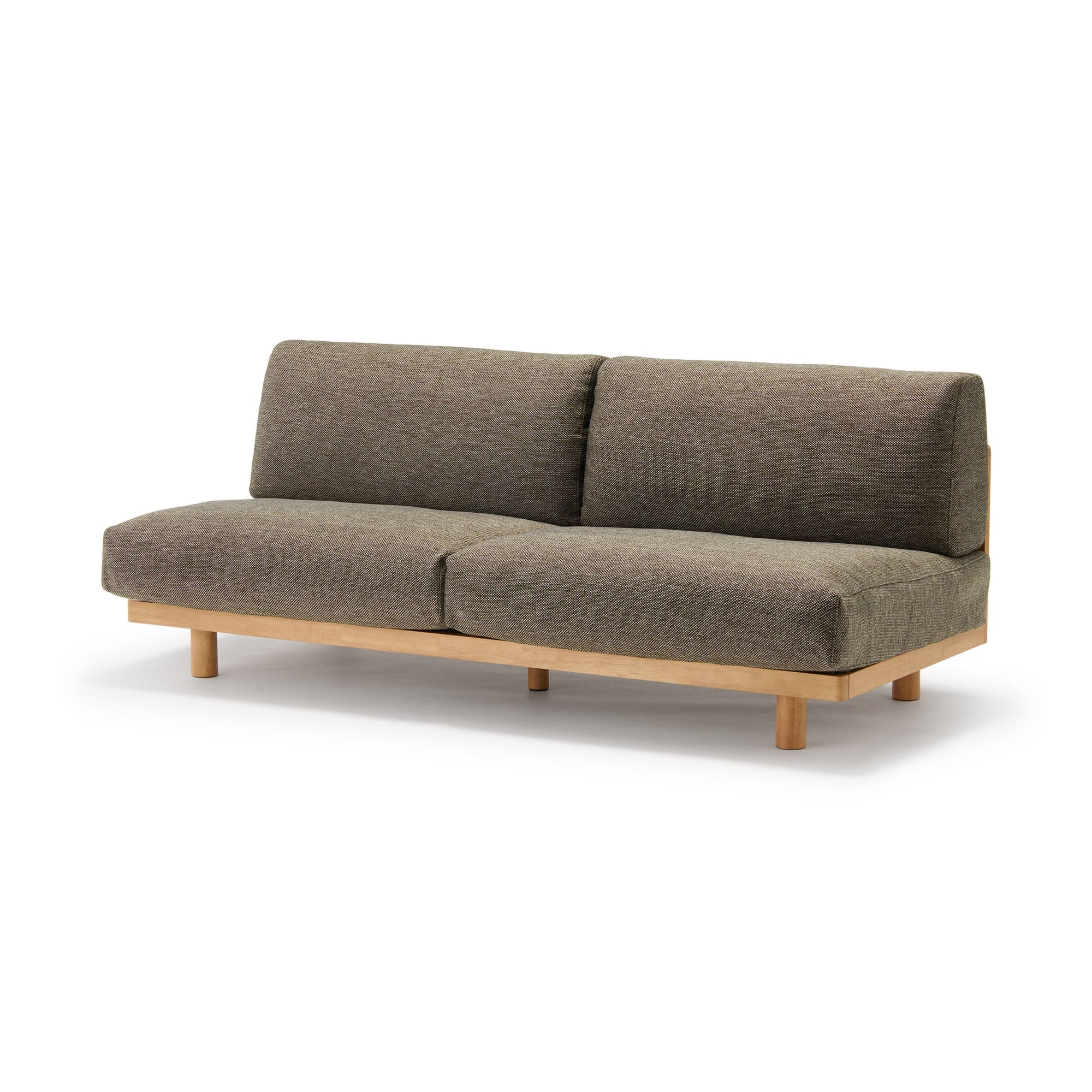[HD] Spacious Armless Sofa Brown 2 Seater