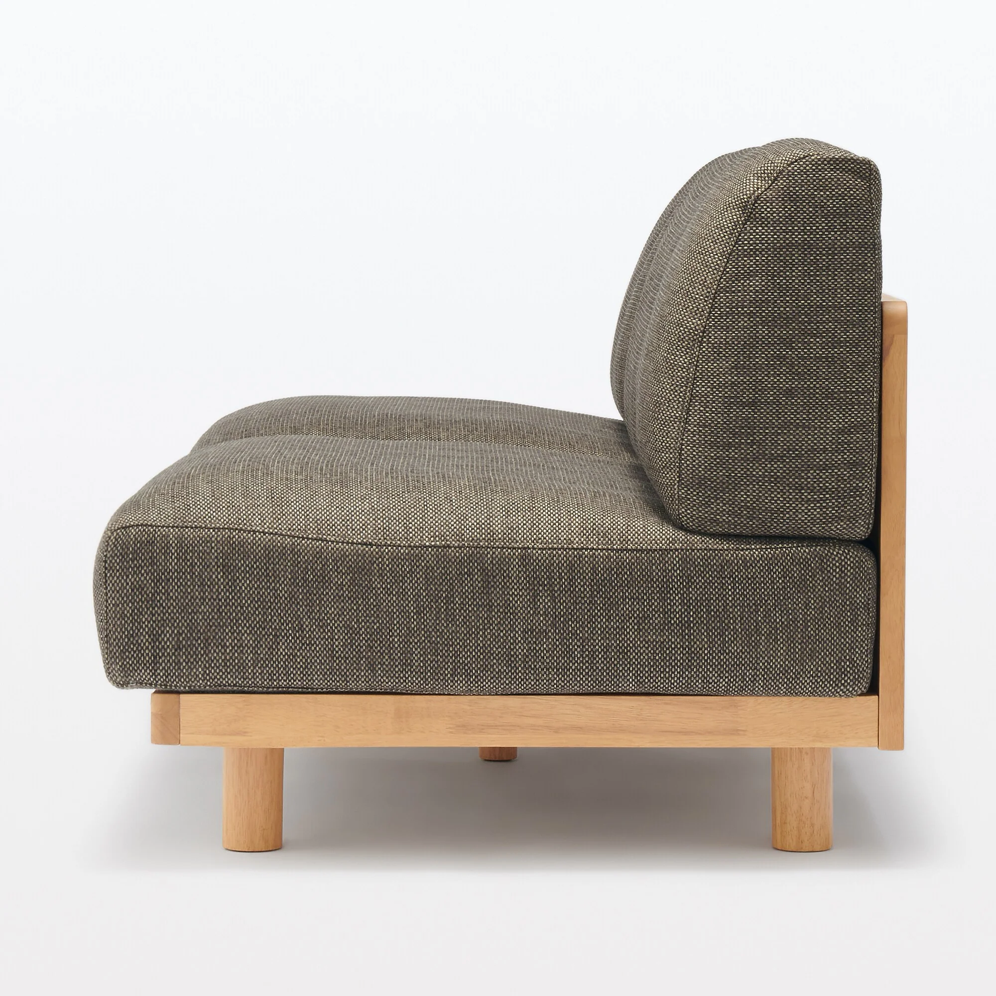 [HD] Spacious Armless Sofa Brown 3 Seater - Image 2