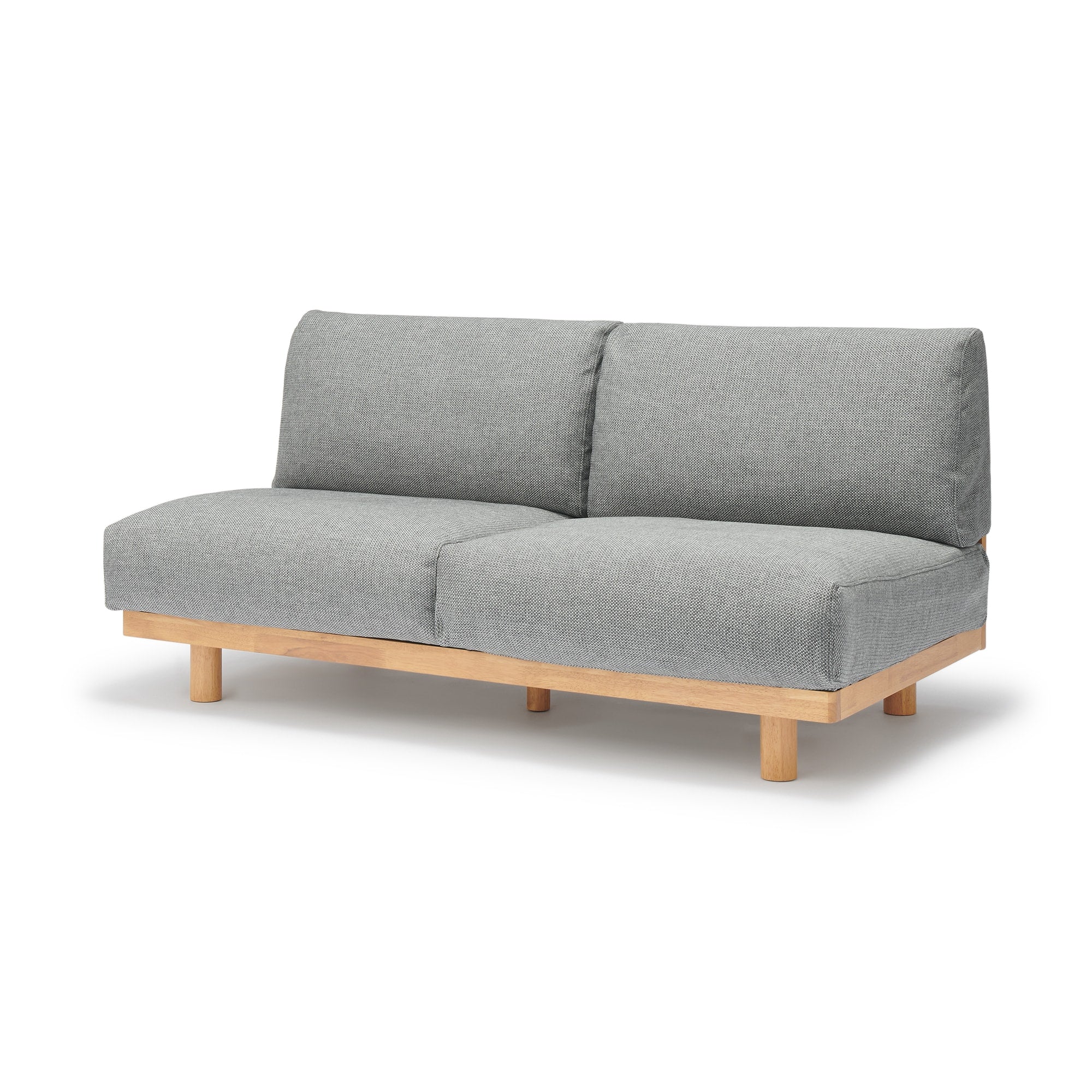 [HD] Spacious Armless Sofa Gray 3 Seater