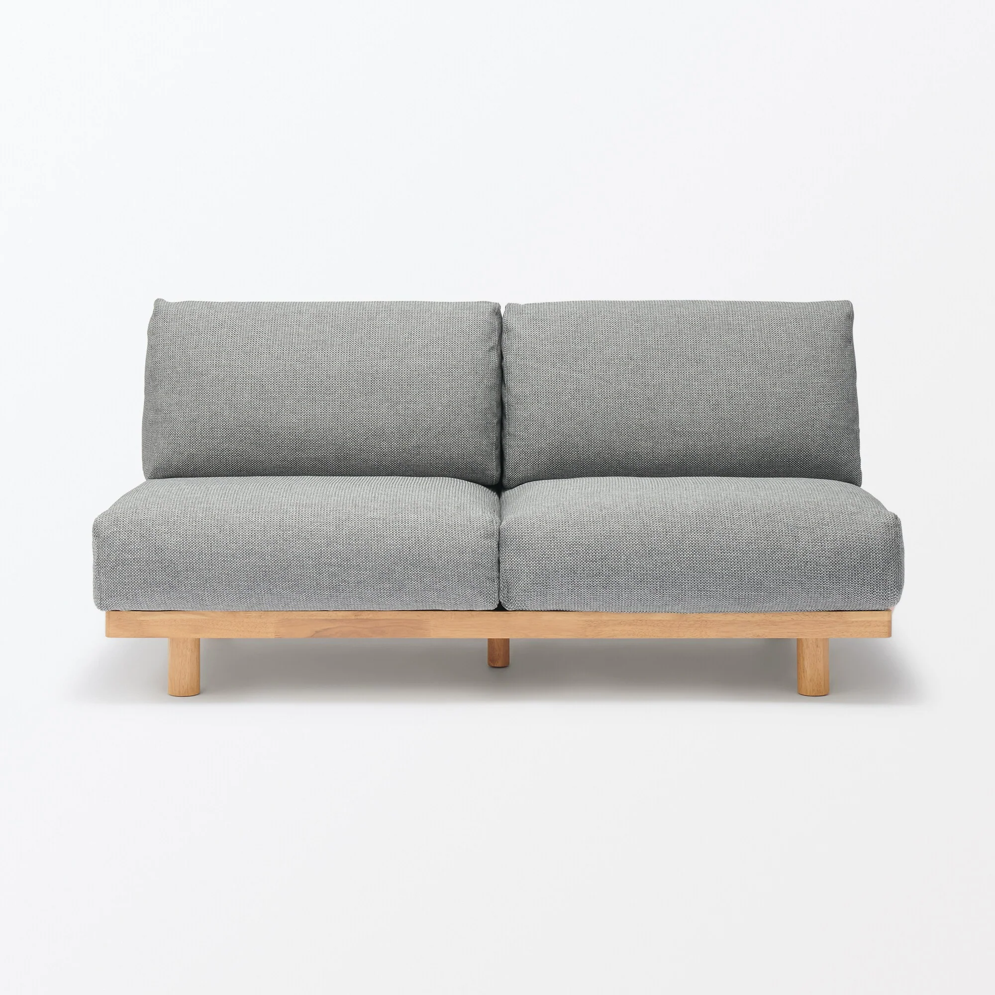 [HD] Spacious Armless Sofa Gray 3 Seater - Image 2