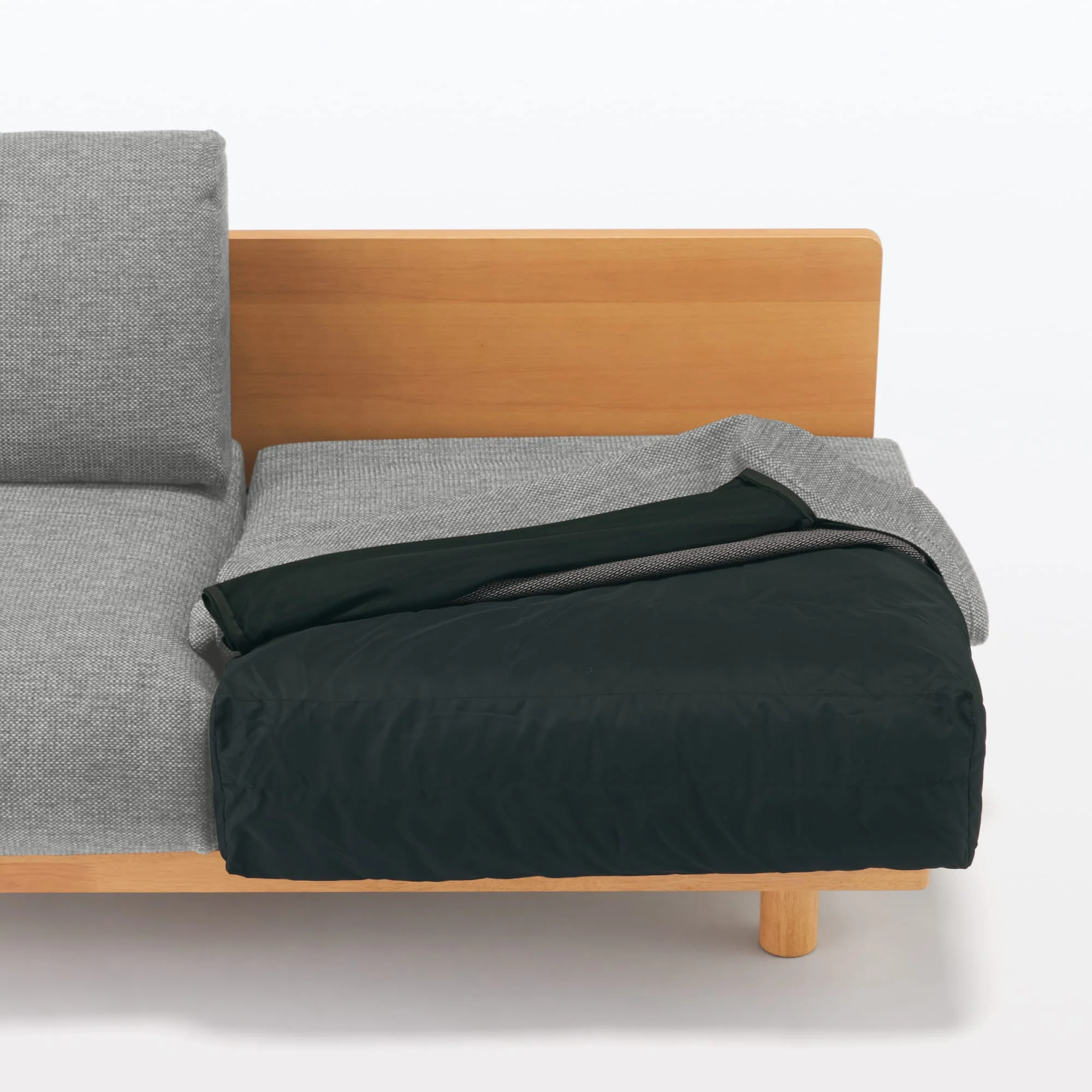 [HD] Spacious Armless Sofa Gray 3 Seater - Image 5