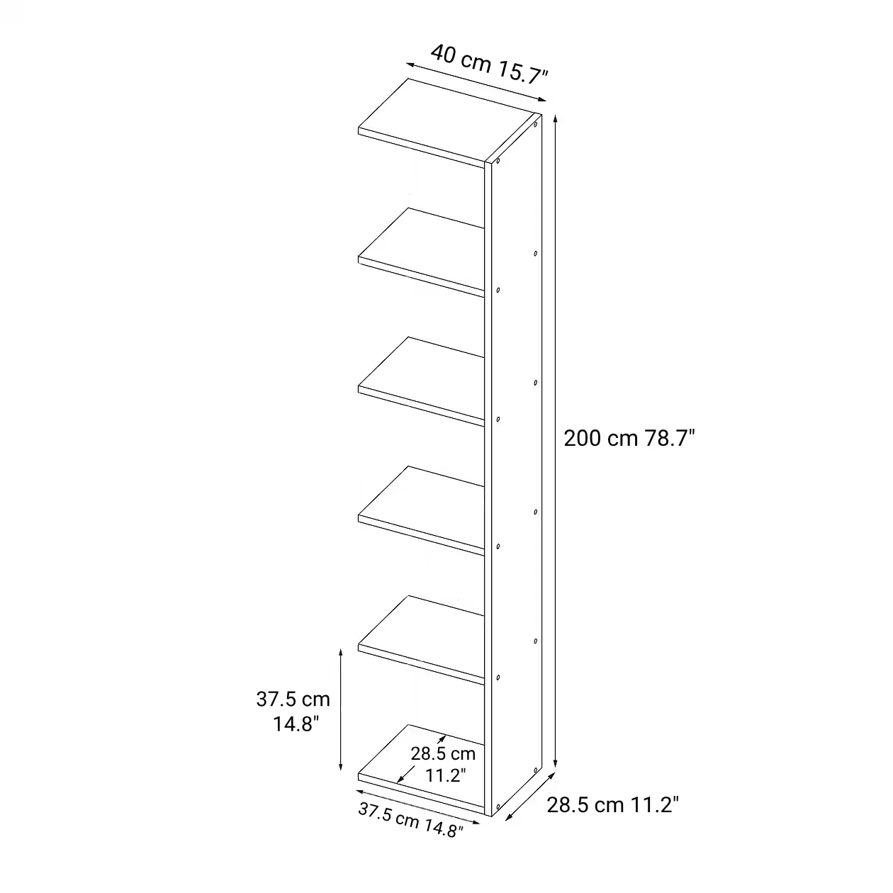 Stacking Shelf Additional Shelf - Oak - 5 Tiers - Image 7