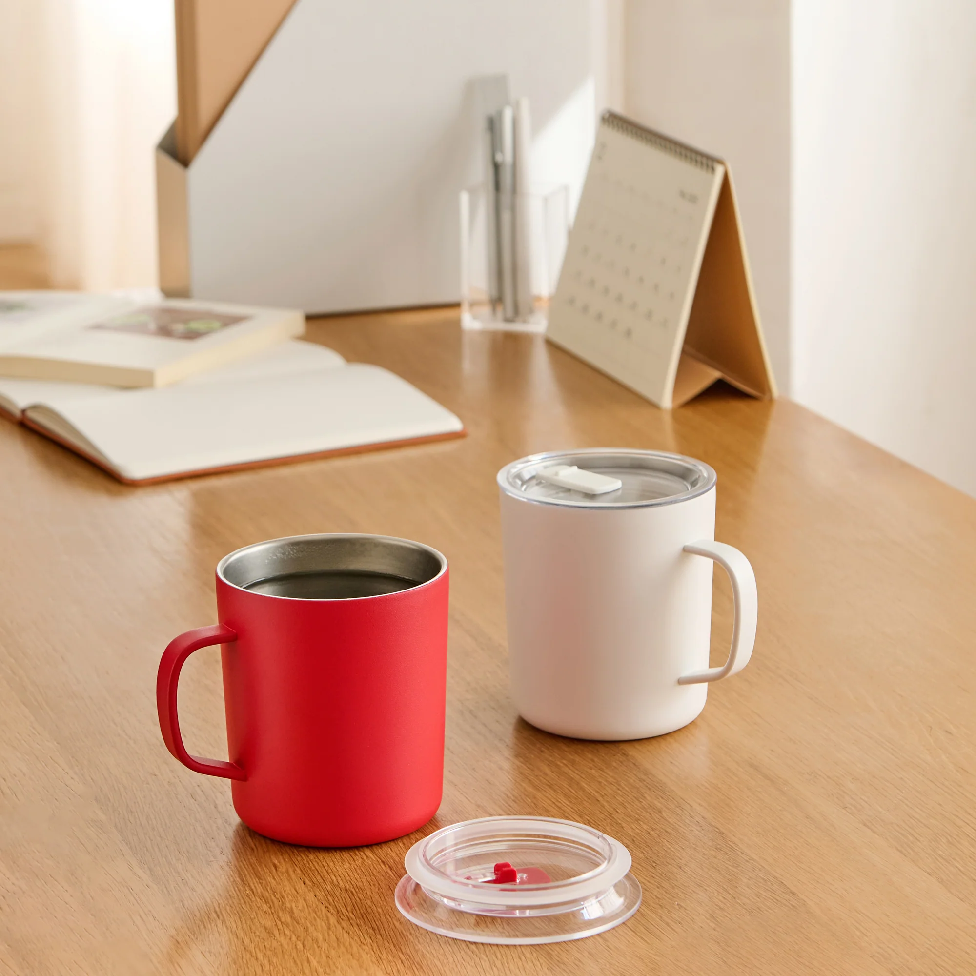 Stainless Steel Mug Cup - White (16.6 fl oz) - Image 14