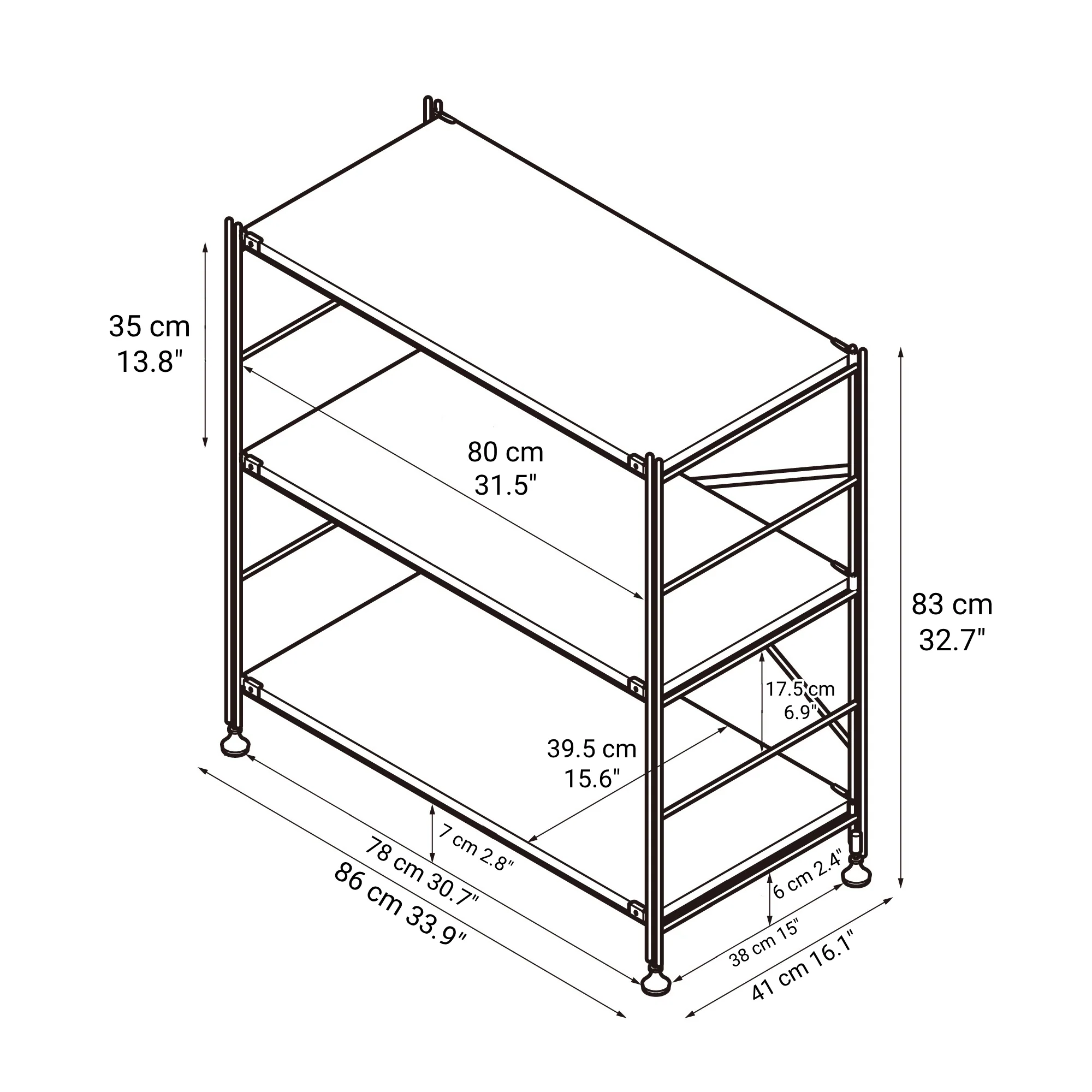SUS Shelving Unit - Oak - Wide - Small - Image 6