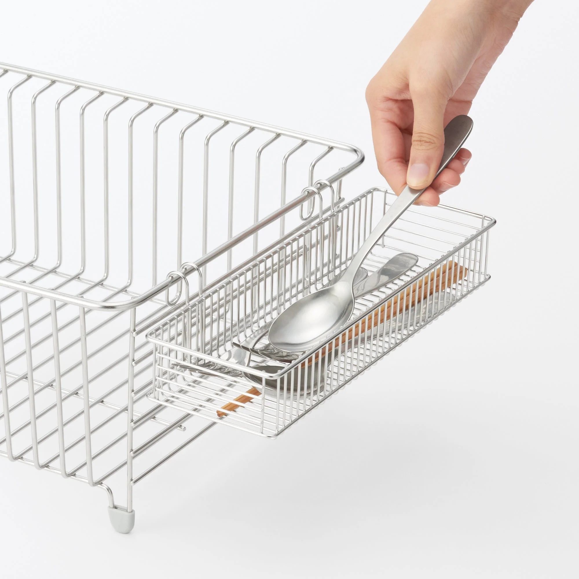 Stainless Steel Wire Tray for Dish Drainer W9.8 x D3.9 x H2.4" - Image 2