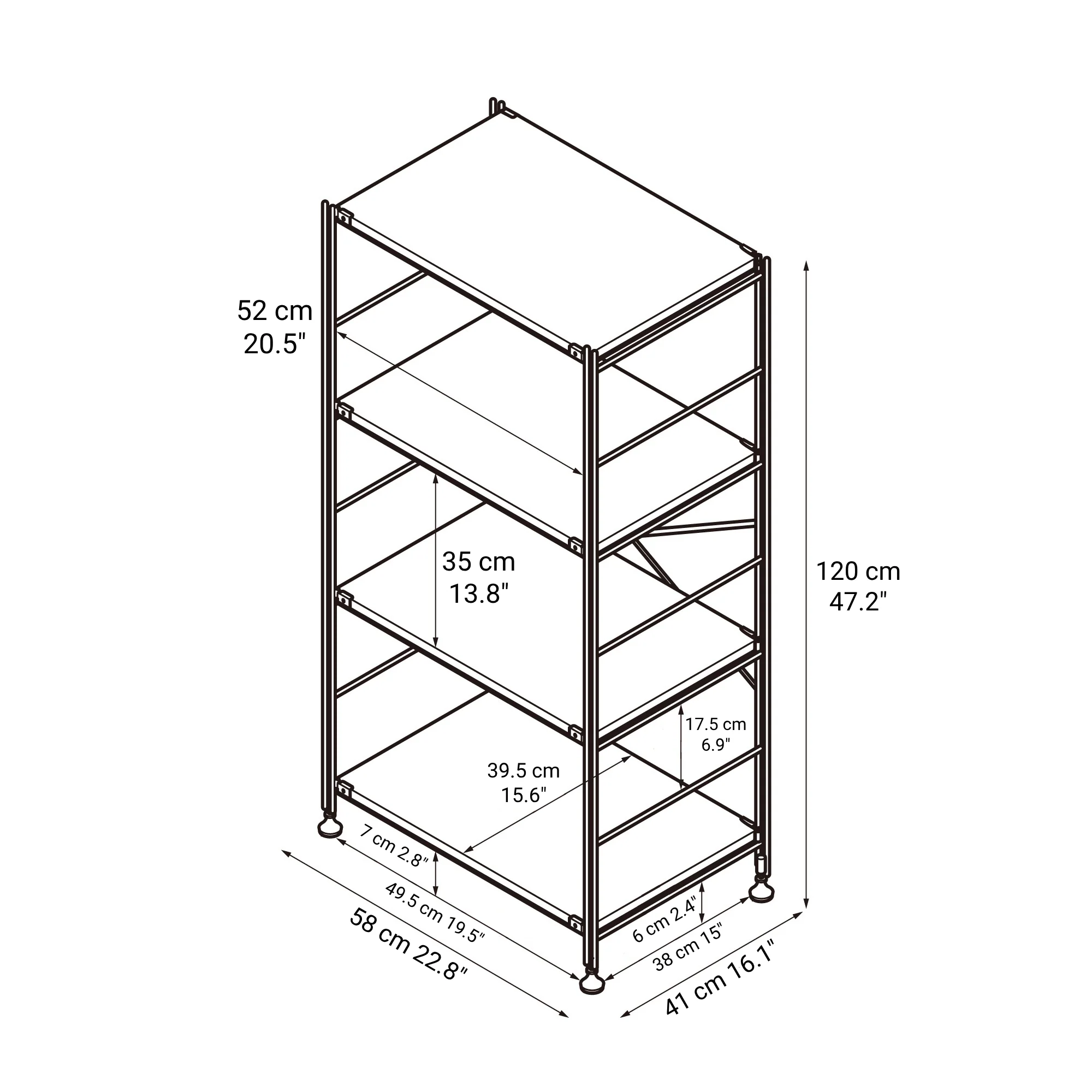 SUS Shelving Unit- Oak - Regular - Medium - Image 5