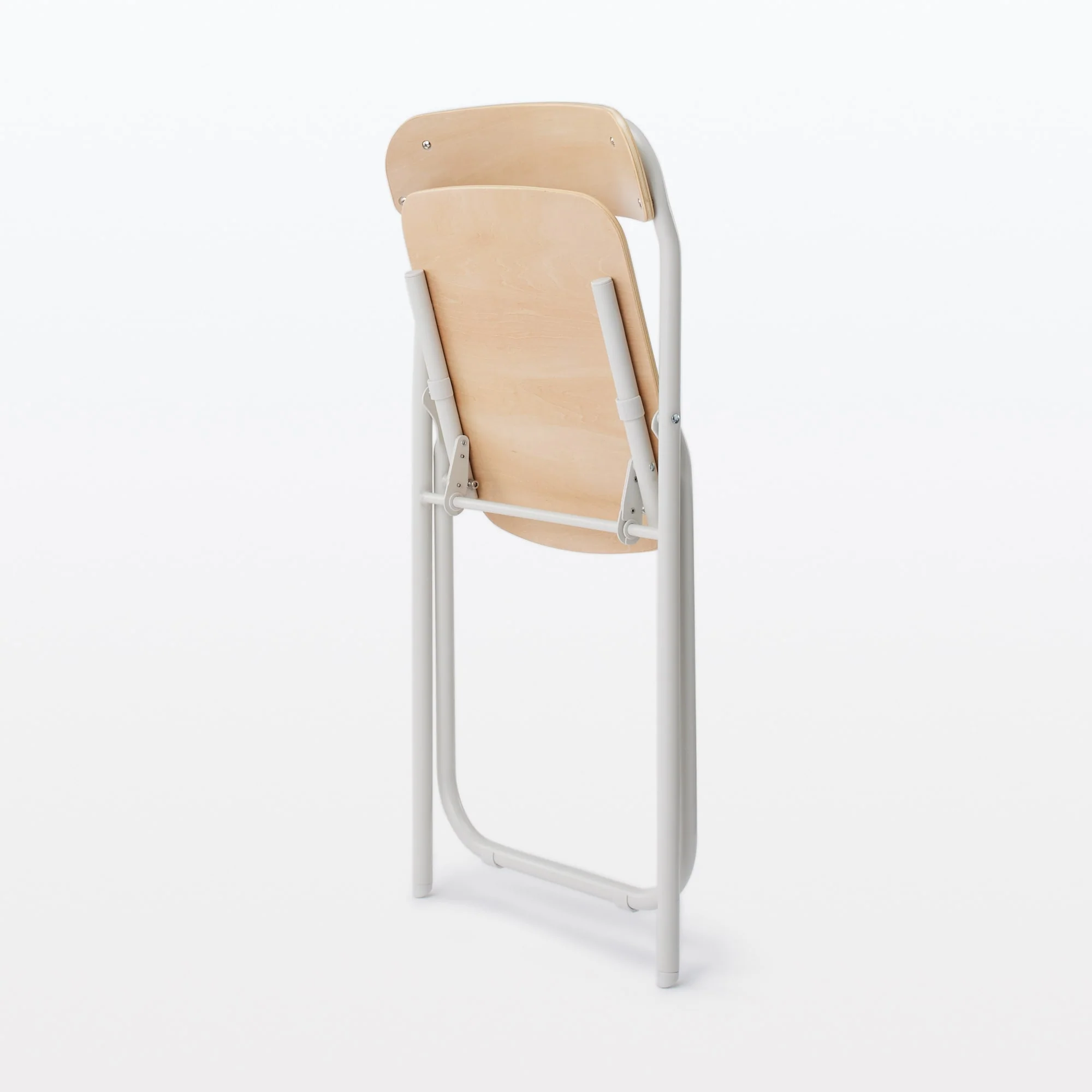 Steel Pipe Folding Chair with Wooden Seat - Image 5