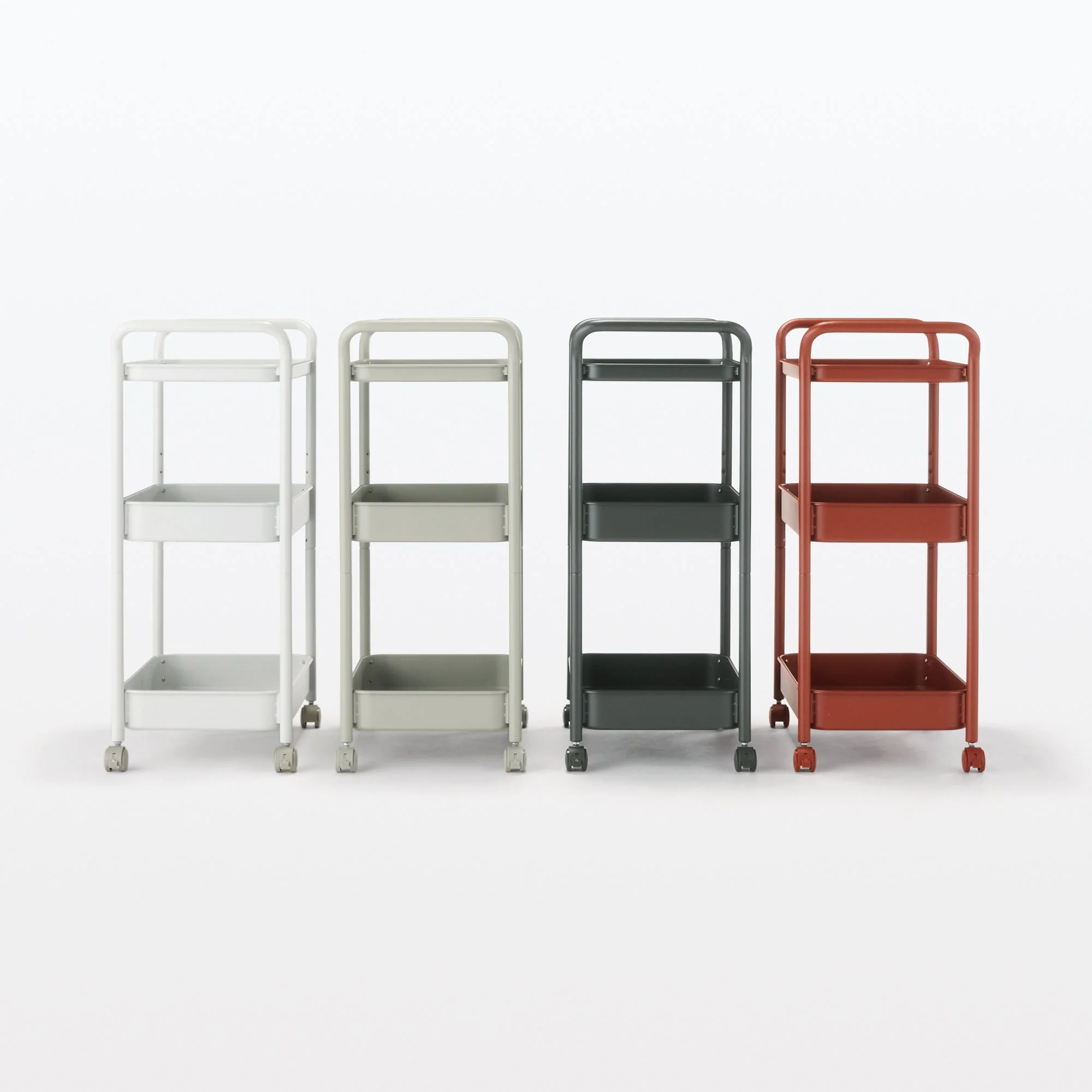 Steel Pipe Wheeled Rack Utility Cart - Burgundy - Image 8