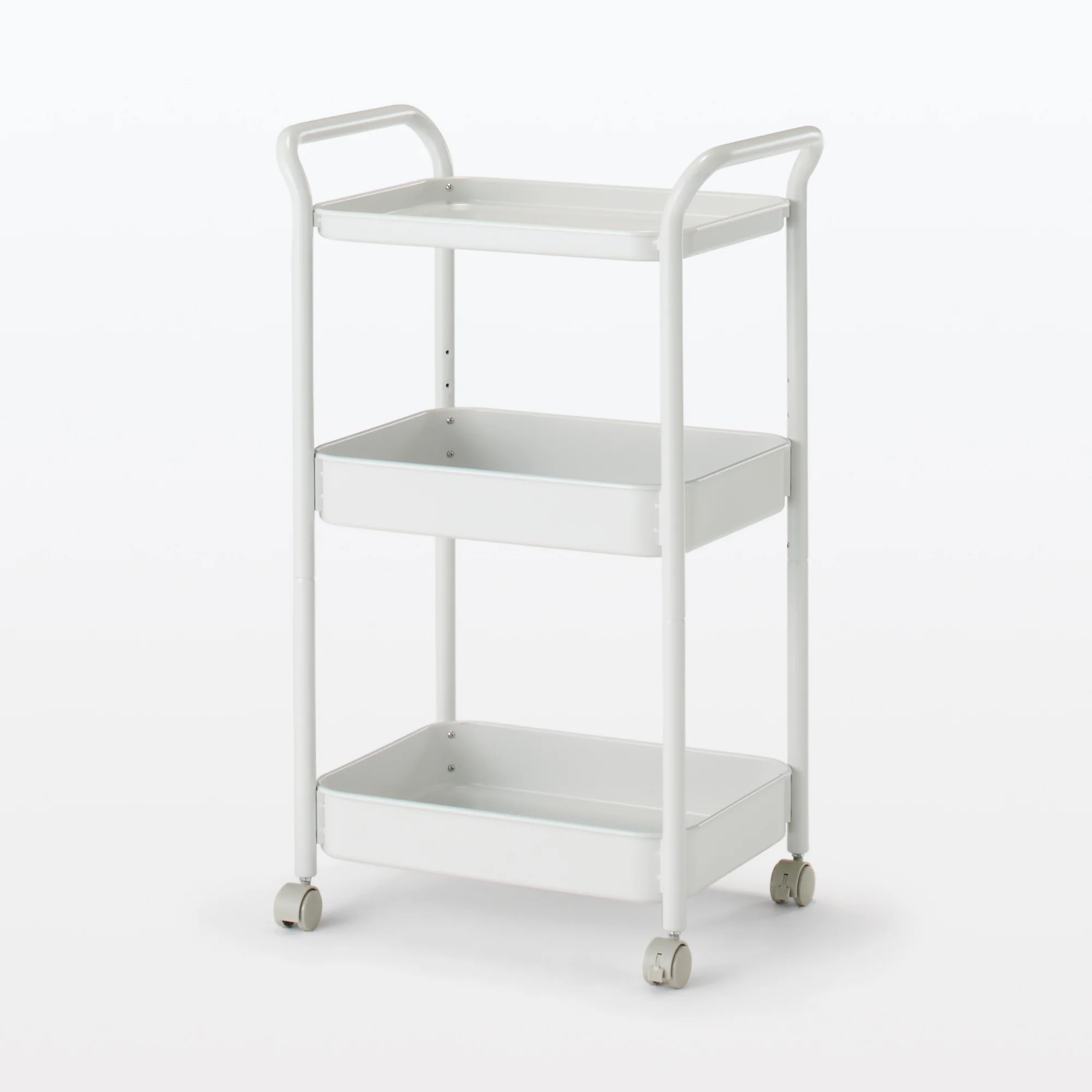 Steel Pipe Wheeled Rack Utility Cart - Light Gray - Image 3