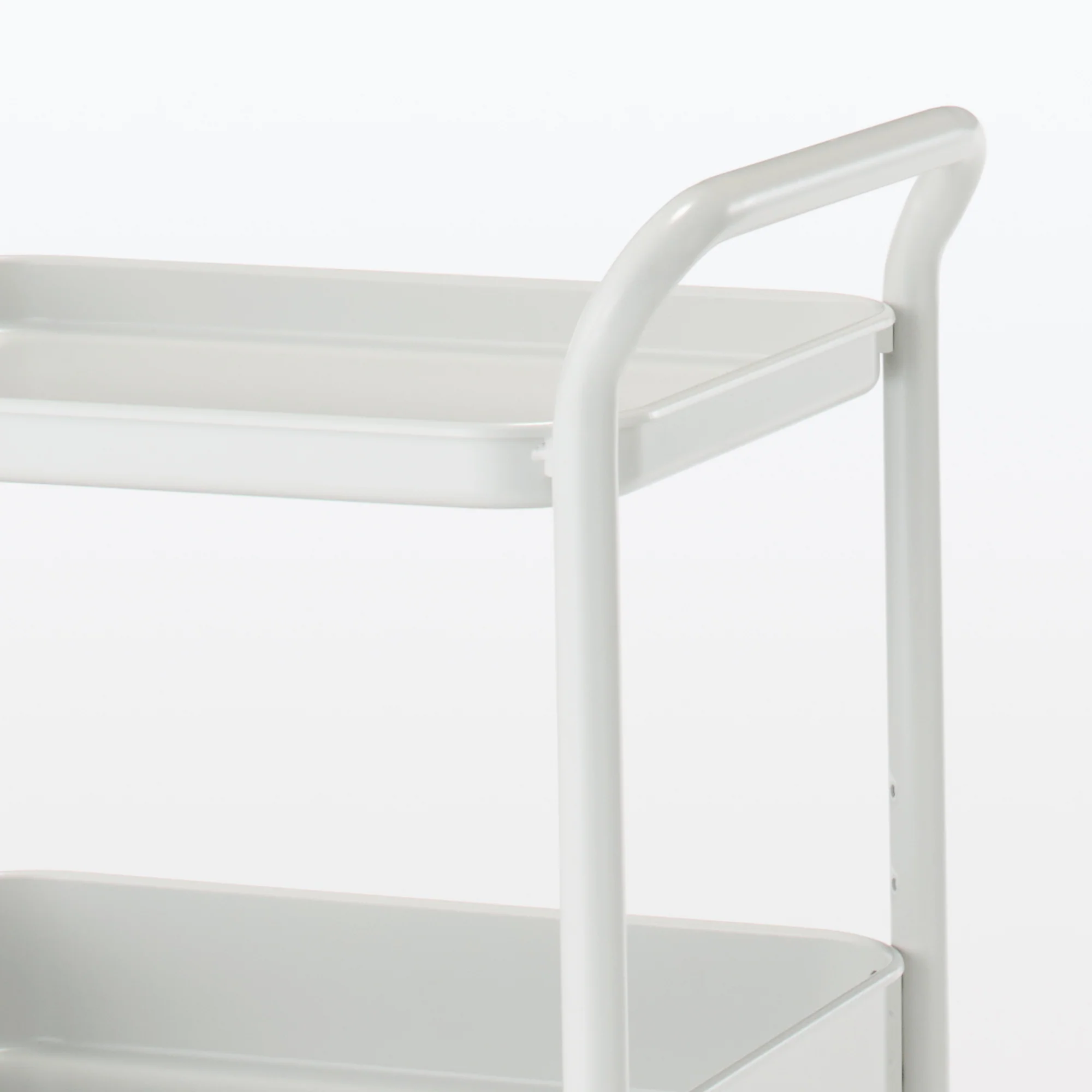 Steel Pipe Wheeled Rack Utility Cart - Light Gray - Image 6