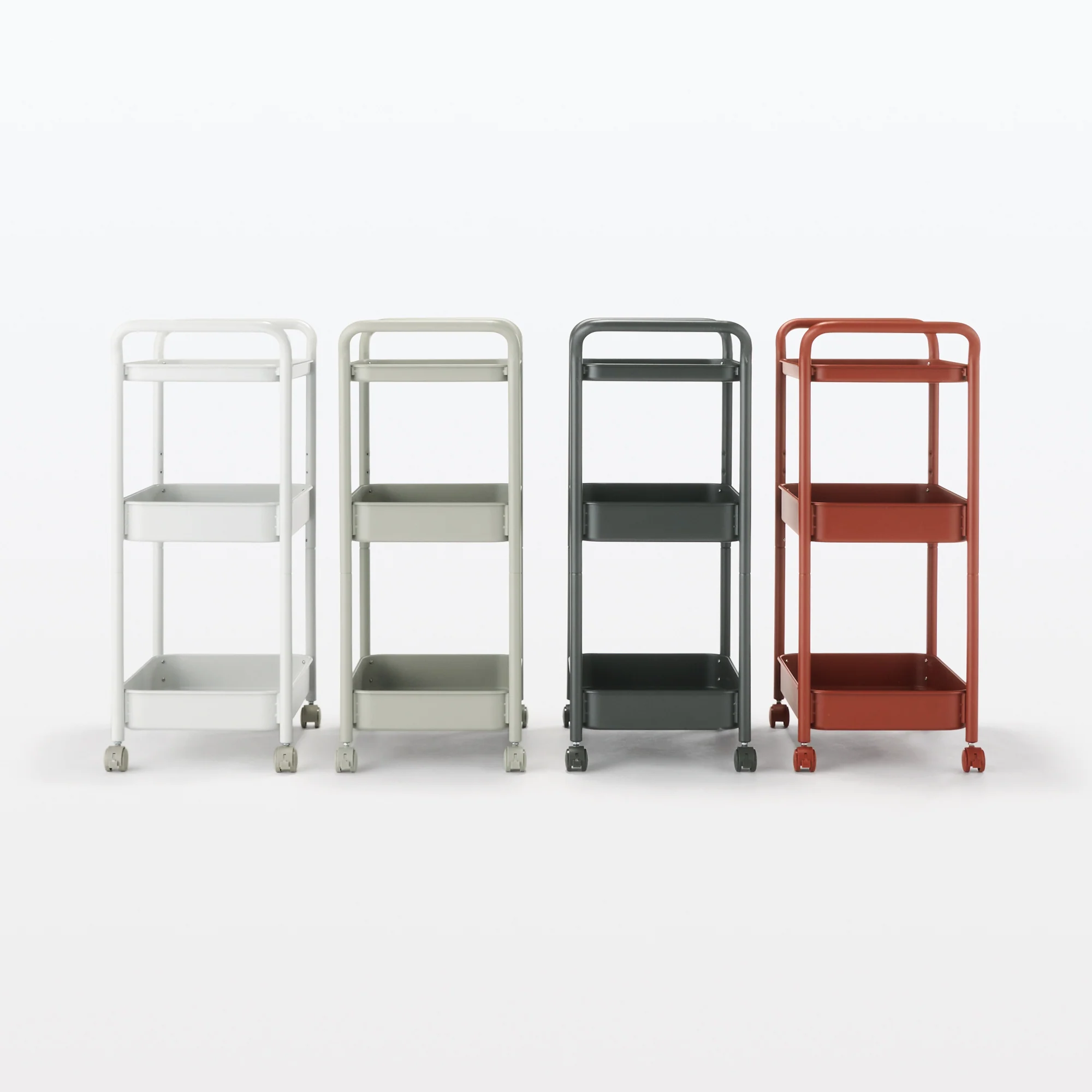 Steel Pipe Wheeled Rack Utility Cart - Light Gray - Image 8