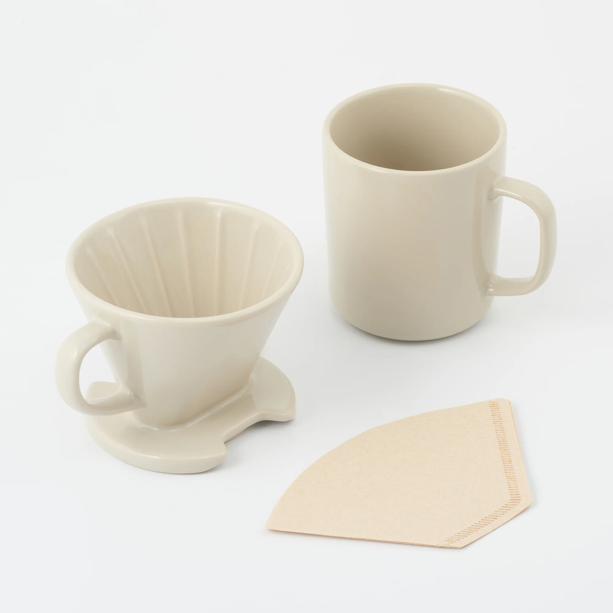 Stoneware Coffee Dripper - Gray Beige - Image 6