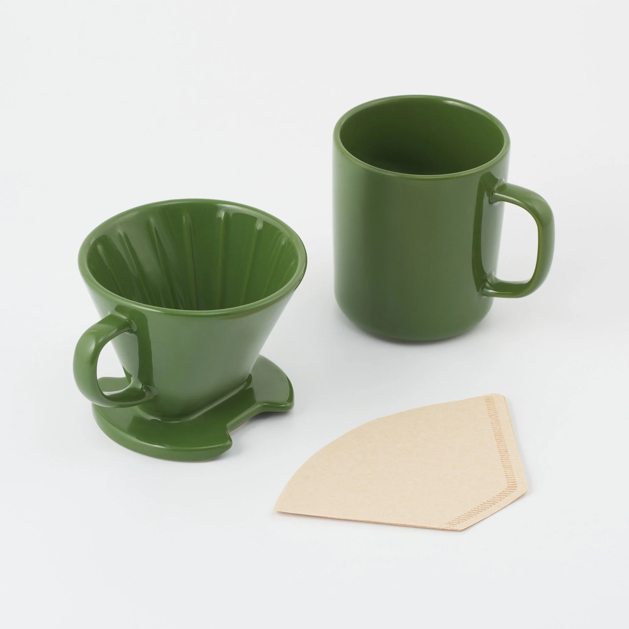 Stoneware Coffee Dripper - Green - Image 5