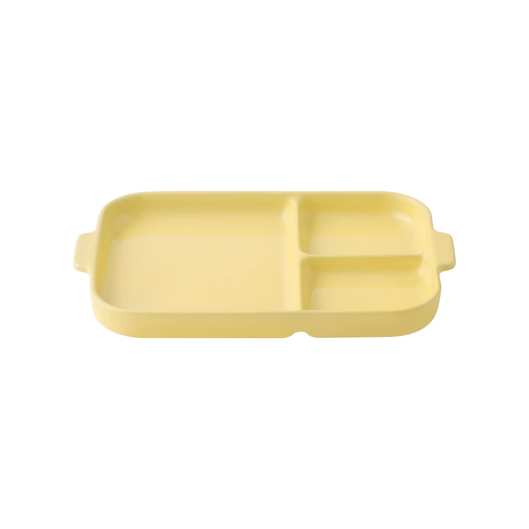 Stoneware Divided Plate - Light Yellow