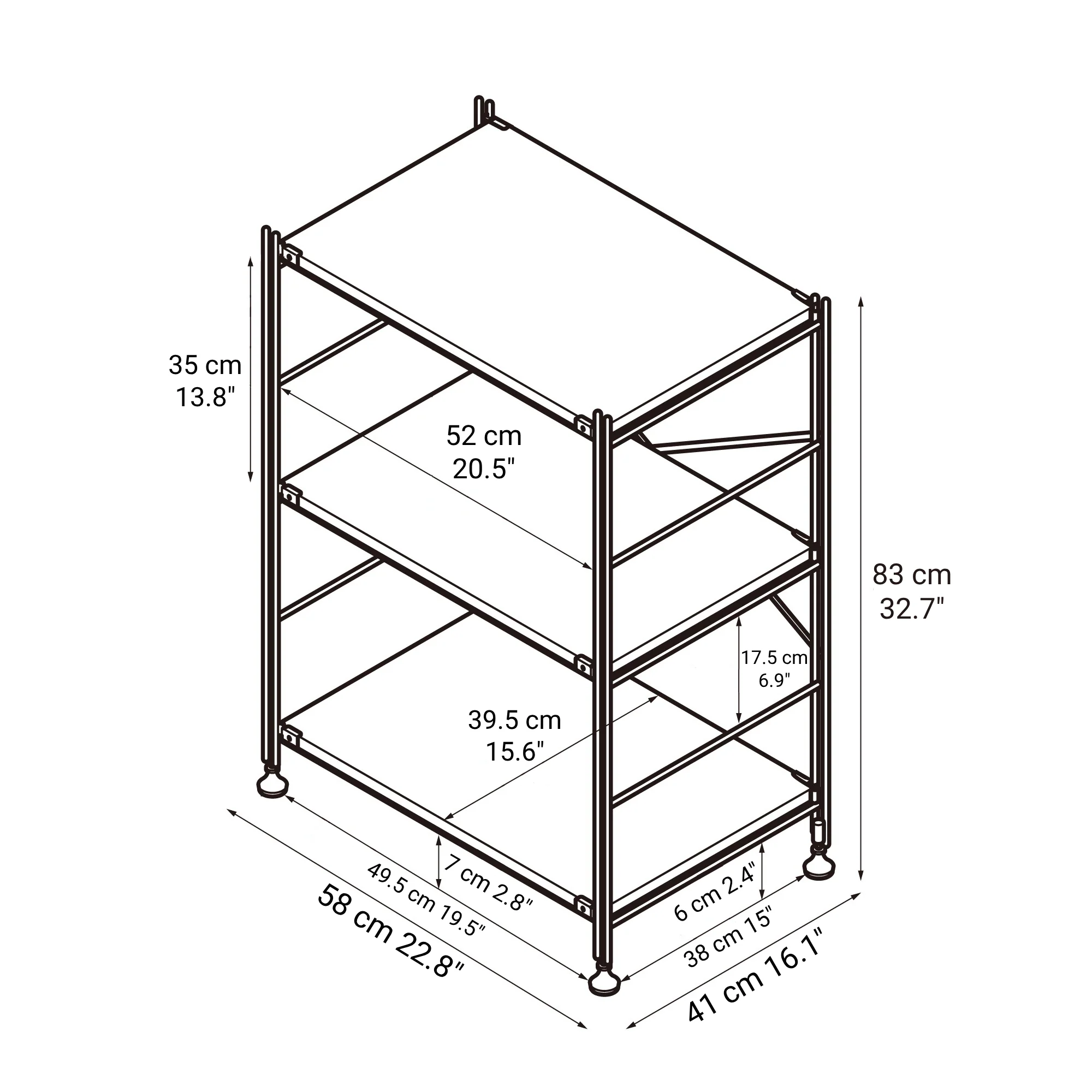 SUS Shelving Unit - White Gray - Regular - Small - Image 2